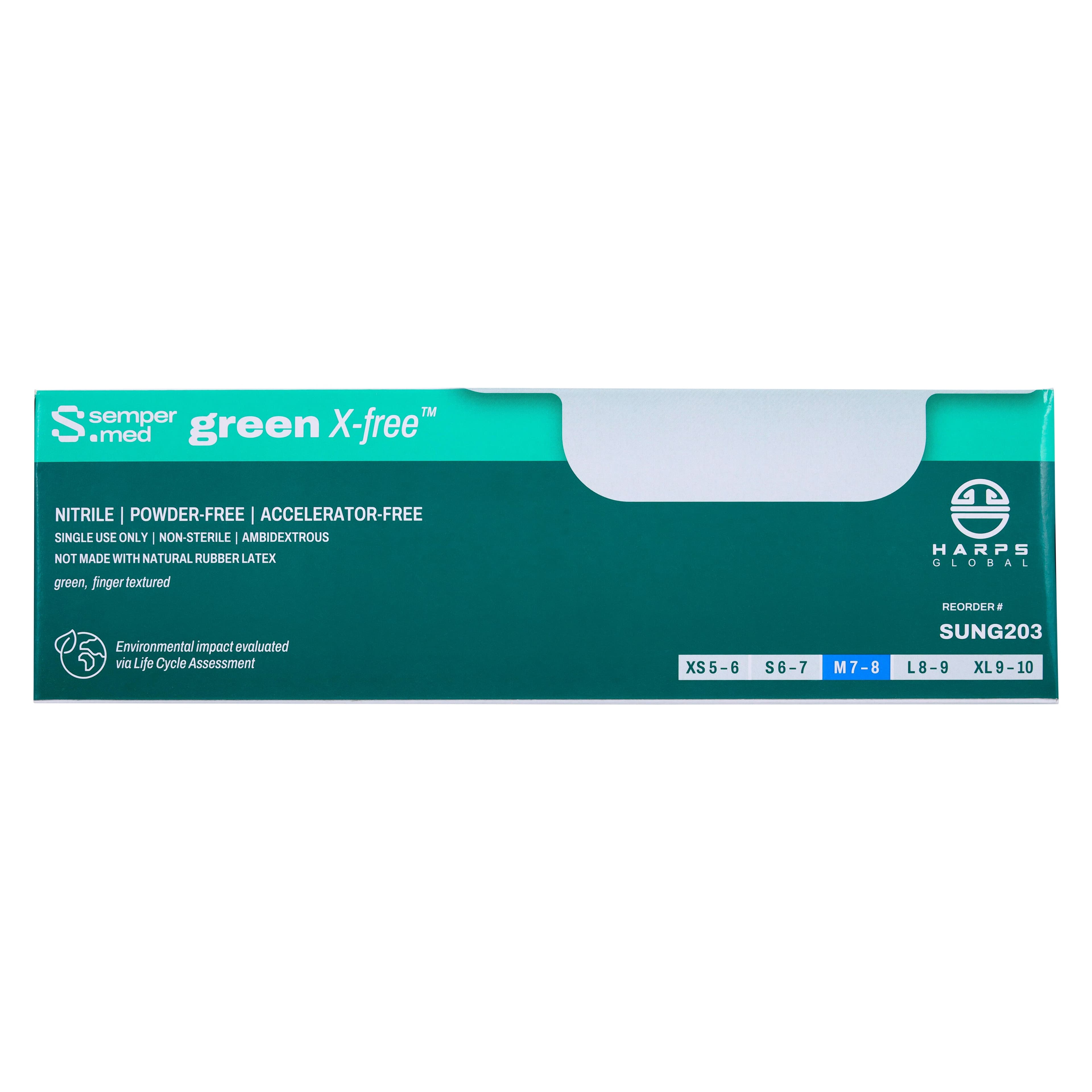 Sempermed Sempersure Green Powder Free Nitrile Exam Gloves, Medium, Textured, 200/Box, SUNG203 thumbnail 5