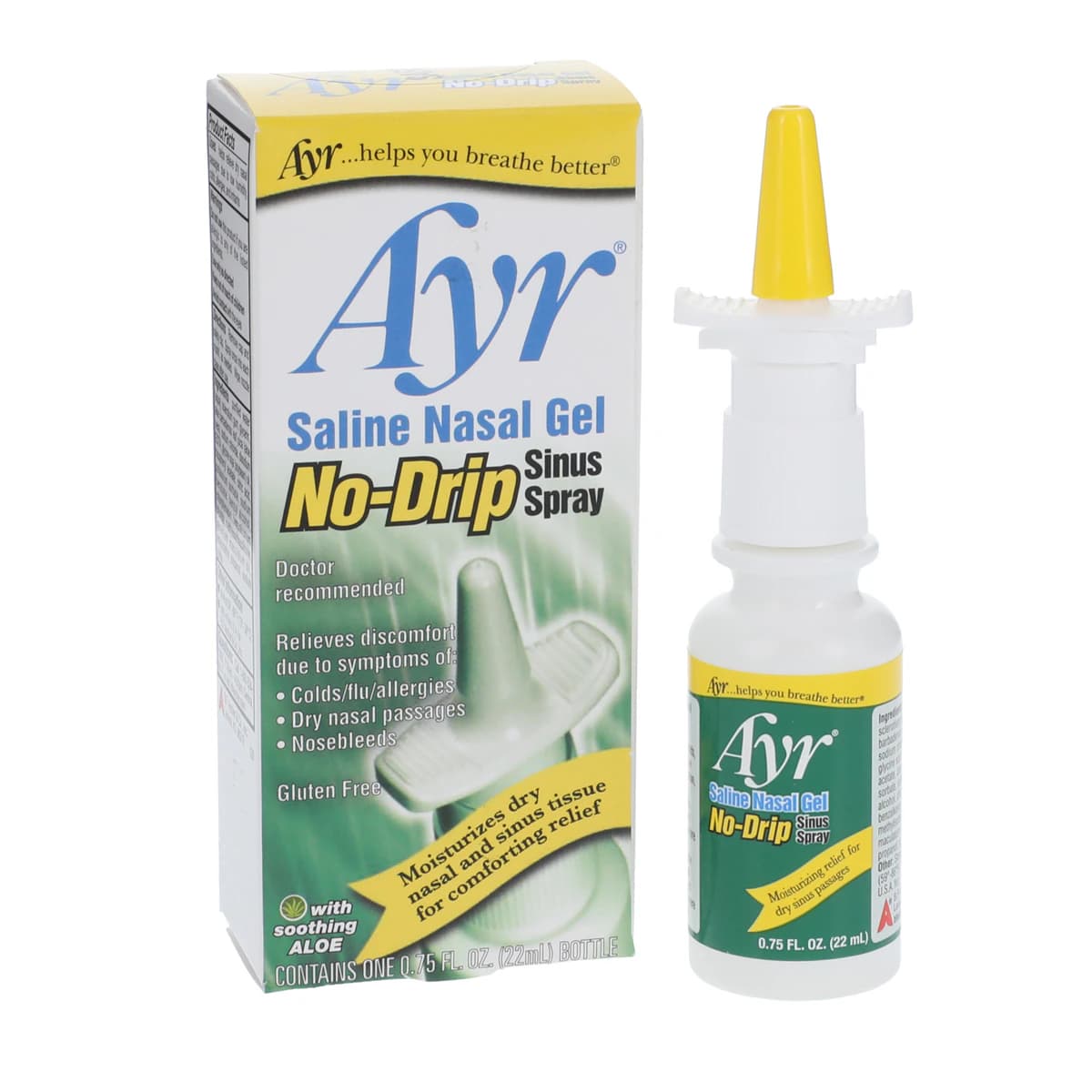 AYR Saline Gel No-Drip Sinus Spray, 0.75 oz Bottle (Refill) - AYR Saline Gel No-Drip Sinus - Image 1