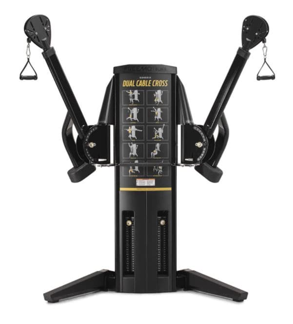 Free Motion Fitness Cross Genesis Dual-Cable Machine, Black, 75 lb Resistance, 70x122x95 in - Machine Dual Cable Cross Black - Image 1