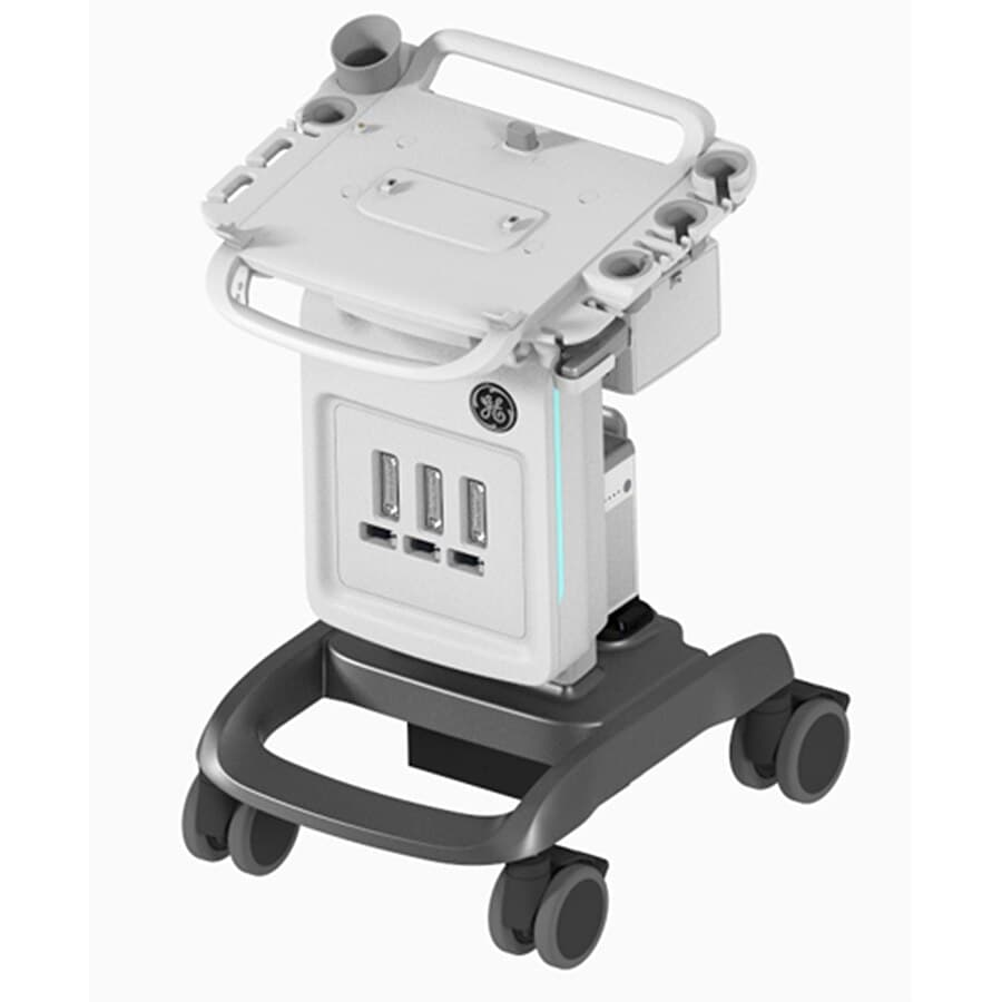 GE Versana Active 4D/3PP Ultrasound Cart, 3-Section Top, Stirrups, Side Rails thumbnail 2