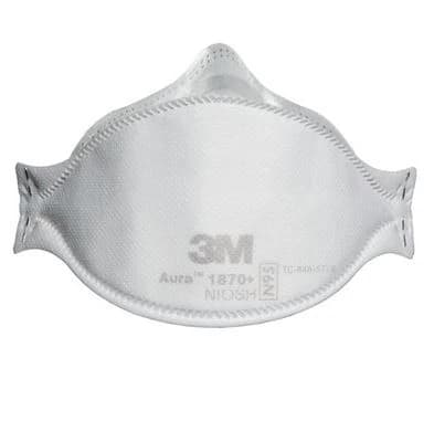 3M™ Aura™ 1870+ N95 Health Care Particulate Respirator and Surgical Mask, White, Flat-Fold, Latex-Free, 440/Case thumbnail 2