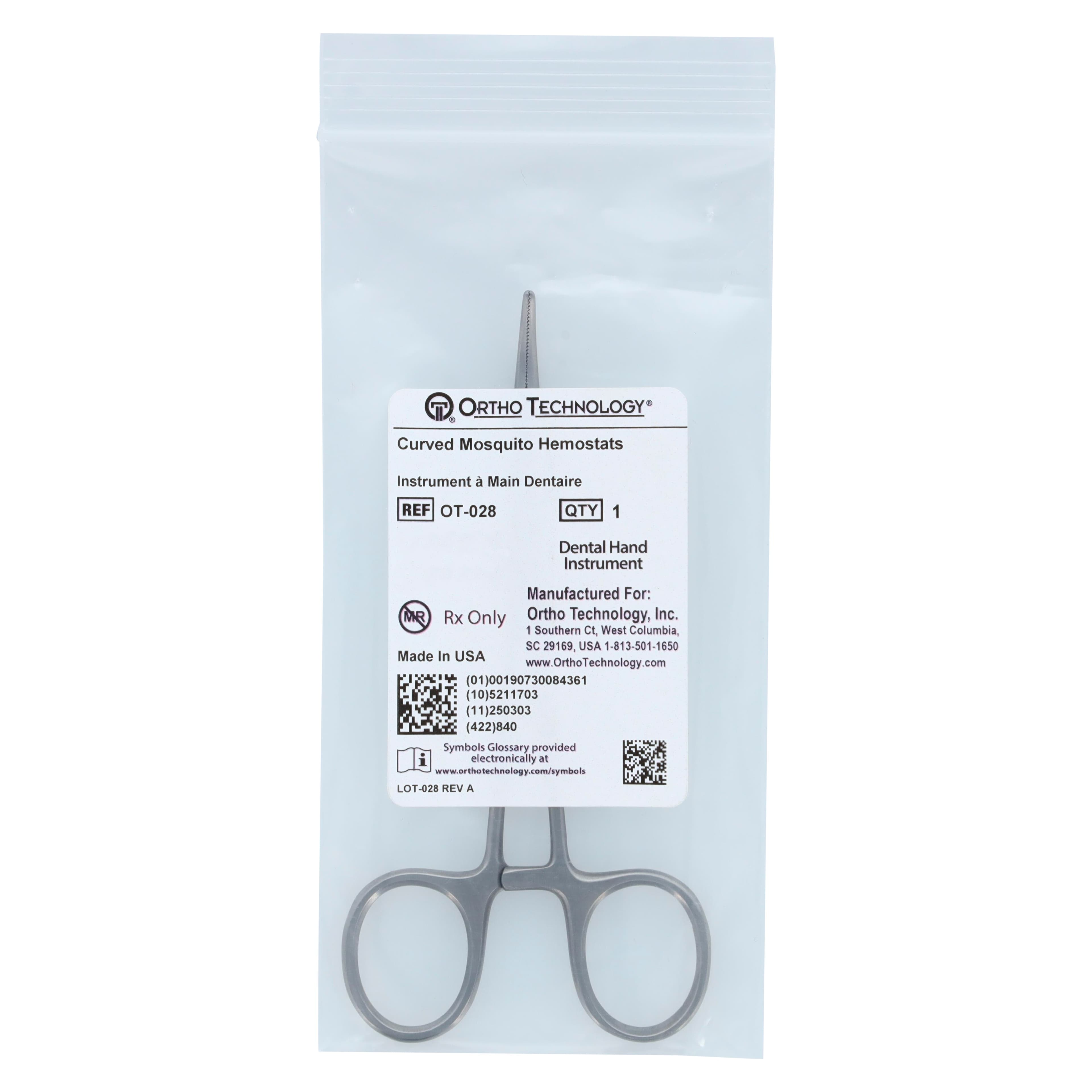 Ortho Technology Curved Mosquito Hemostat, Silver, Single End thumbnail 4