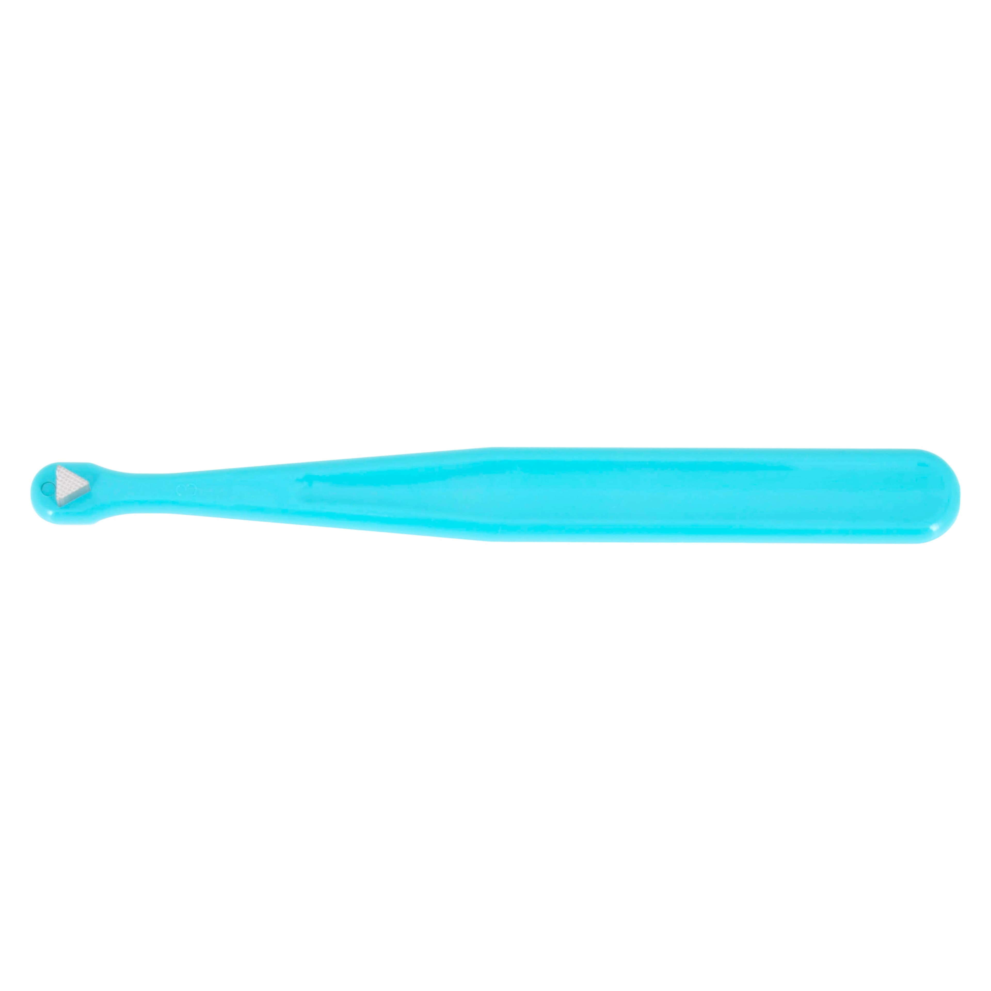 Ortho Technology Color Coded Bite Stick, Autoclavable, Teal, Single End, Serrated Triangle, 600A-201T - Bite Stick Autoclavable - Image 1