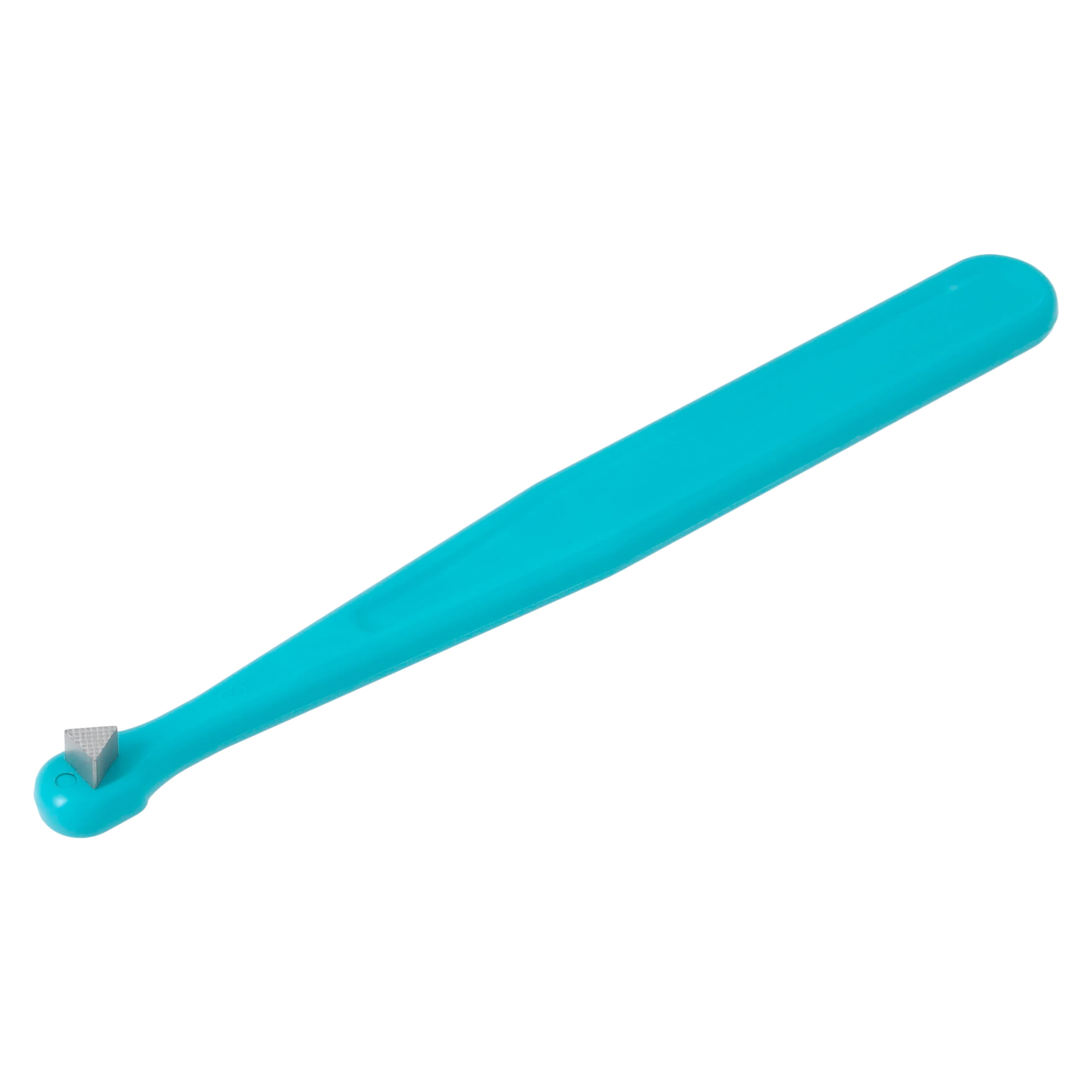 Ortho Technology Color Coded Bite Stick, Autoclavable, Teal, Single End, Serrated Triangle, 600A-201T thumbnail 2