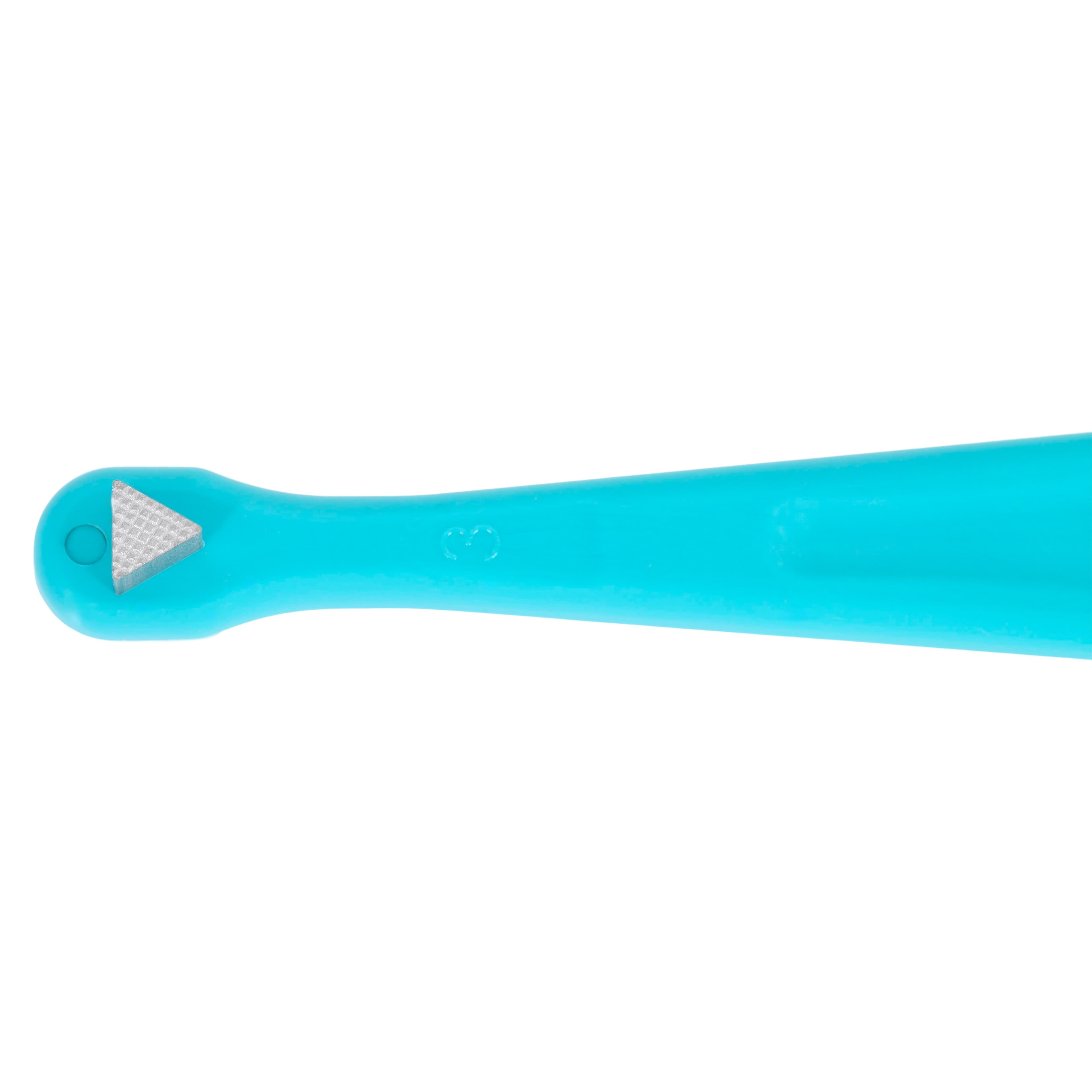 Ortho Technology Color Coded Bite Stick, Autoclavable, Teal, Single End, Serrated Triangle, 600A-201T thumbnail 3
