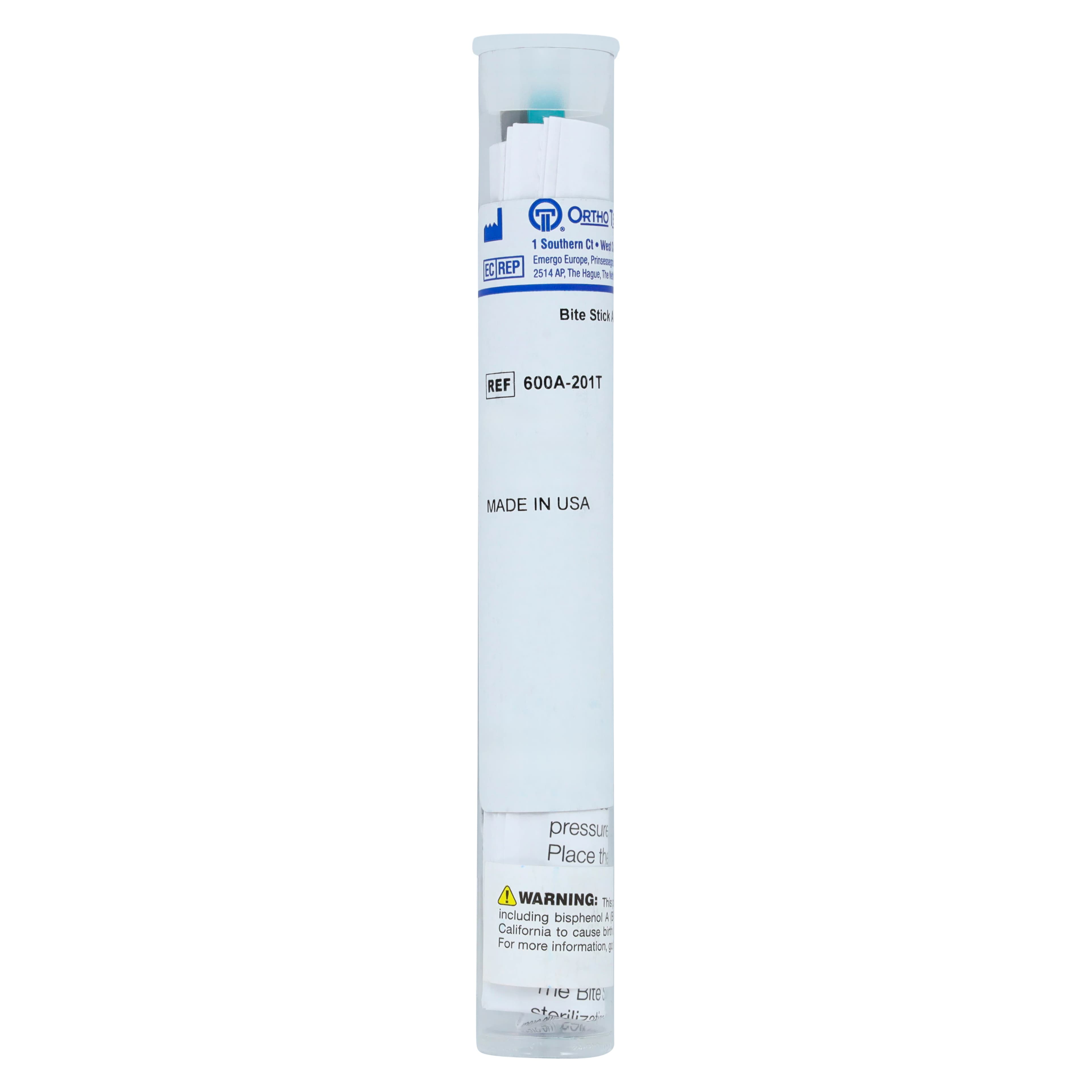 Ortho Technology Color Coded Bite Stick, Autoclavable, Teal, Single End, Serrated Triangle, 600A-201T thumbnail 4