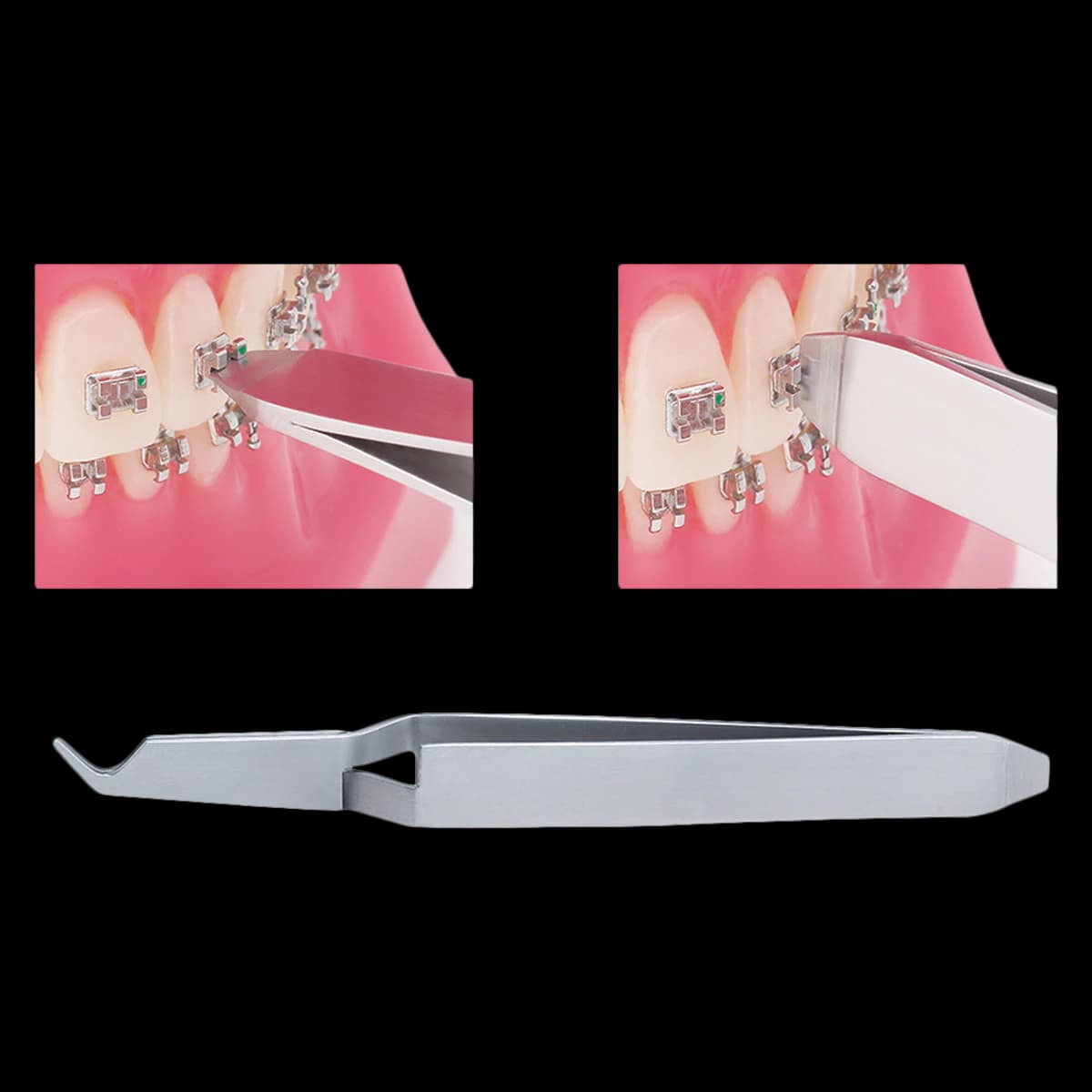 Direct Bond Tweezer with Bracket Aligner, Double End Reverse Action, Silver, OT-322 - Direct Bond Tweezer W/ Bracket - Image 1