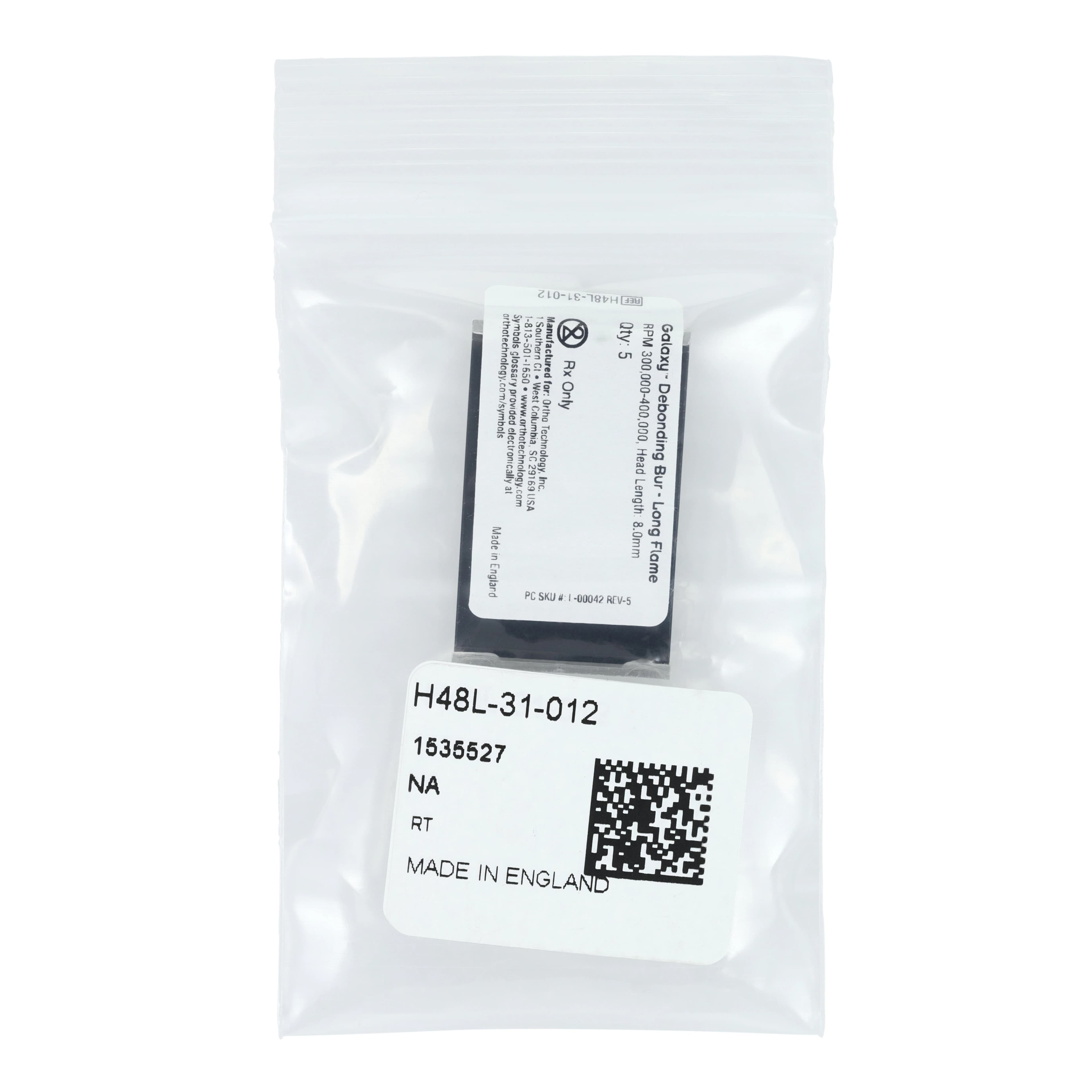 Galaxy Debonding Bur HighSpeed, Long Flame, 12 Flute, H48L-012, 5/Pack thumbnail 7