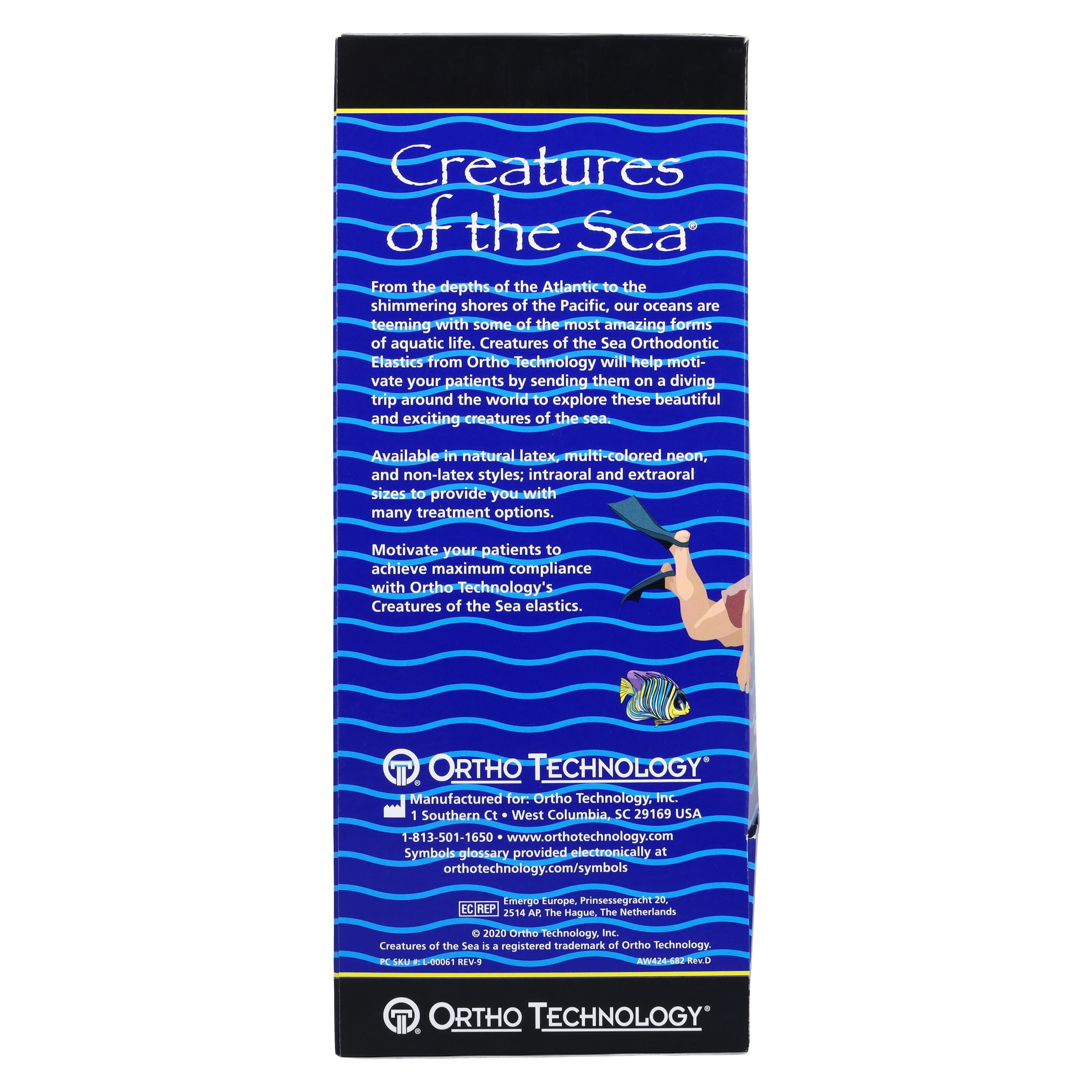 Ortho Technology Creatures of the Sea Non-Latex Elastics, Sea Lion, 1/4" Heavy, 5000/Box, 500-303LF thumbnail 6