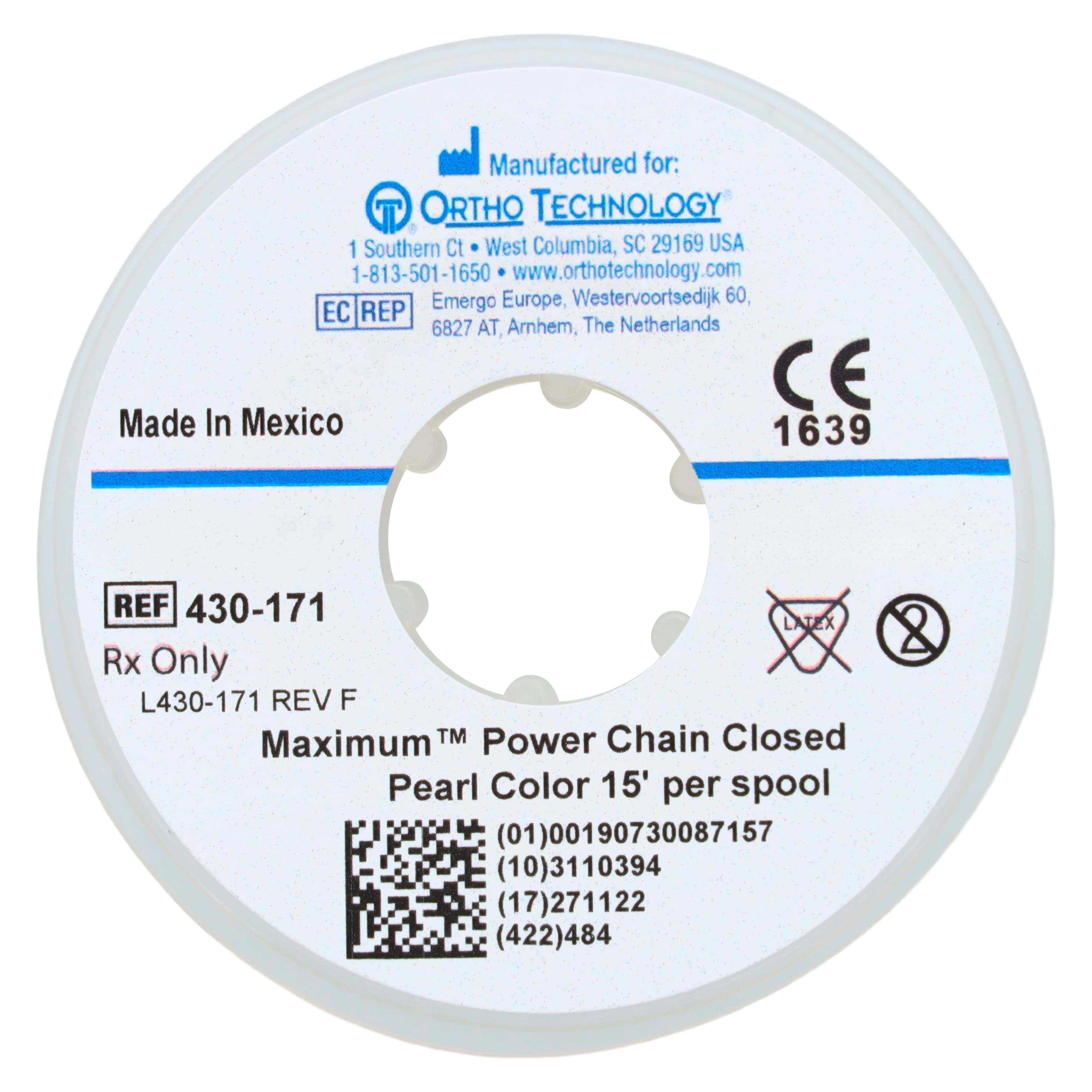 Ortho Technology Maximum Closed Power Chain on Spools, 15 Feet, Pearl, 01KTRZ2KVMPBTQX5GA6JJF1NNA thumbnail 2