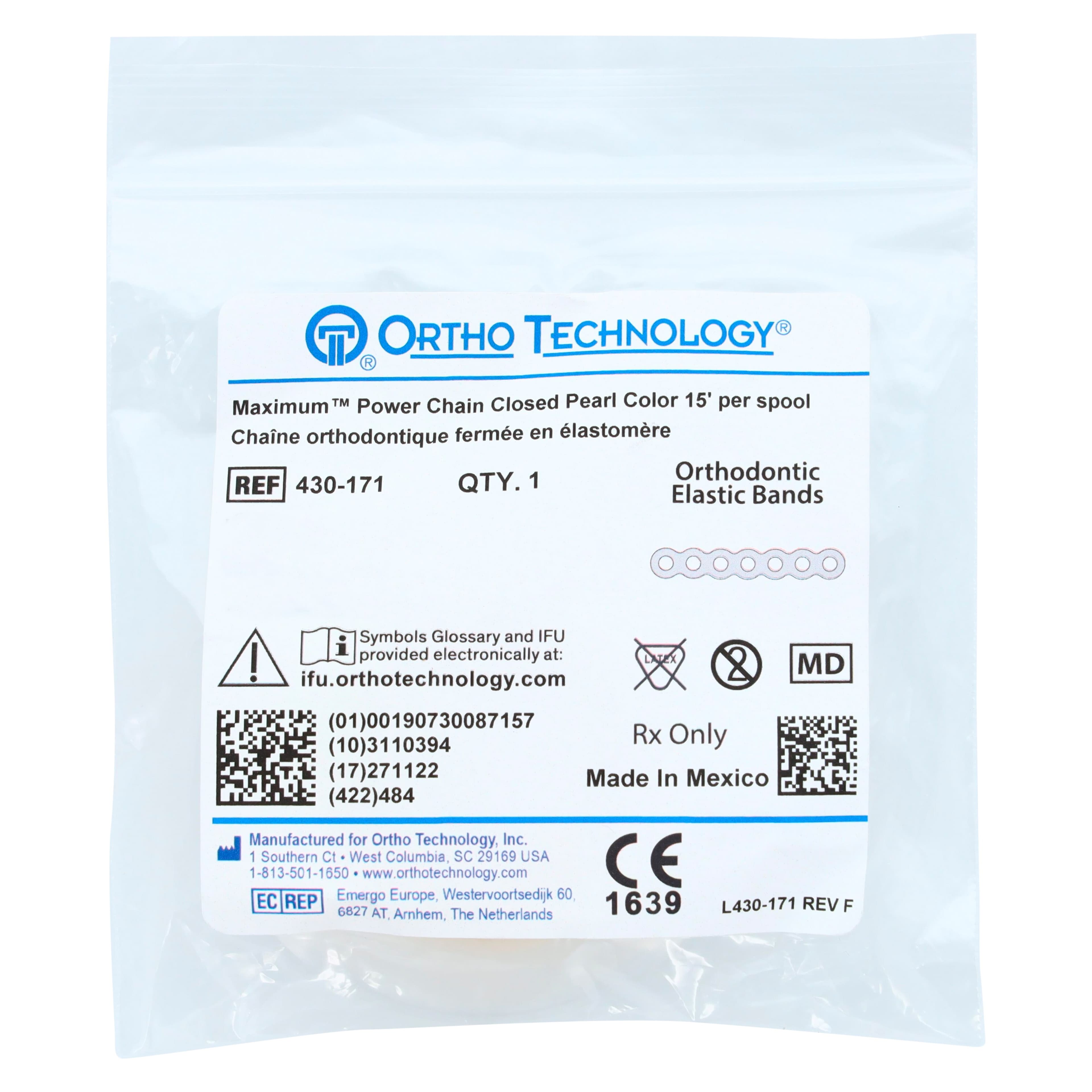 Ortho Technology Maximum Closed Power Chain on Spools, 15 Feet, Pearl, 01KTRZ2KVMPBTQX5GA6JJF1NNA thumbnail 3