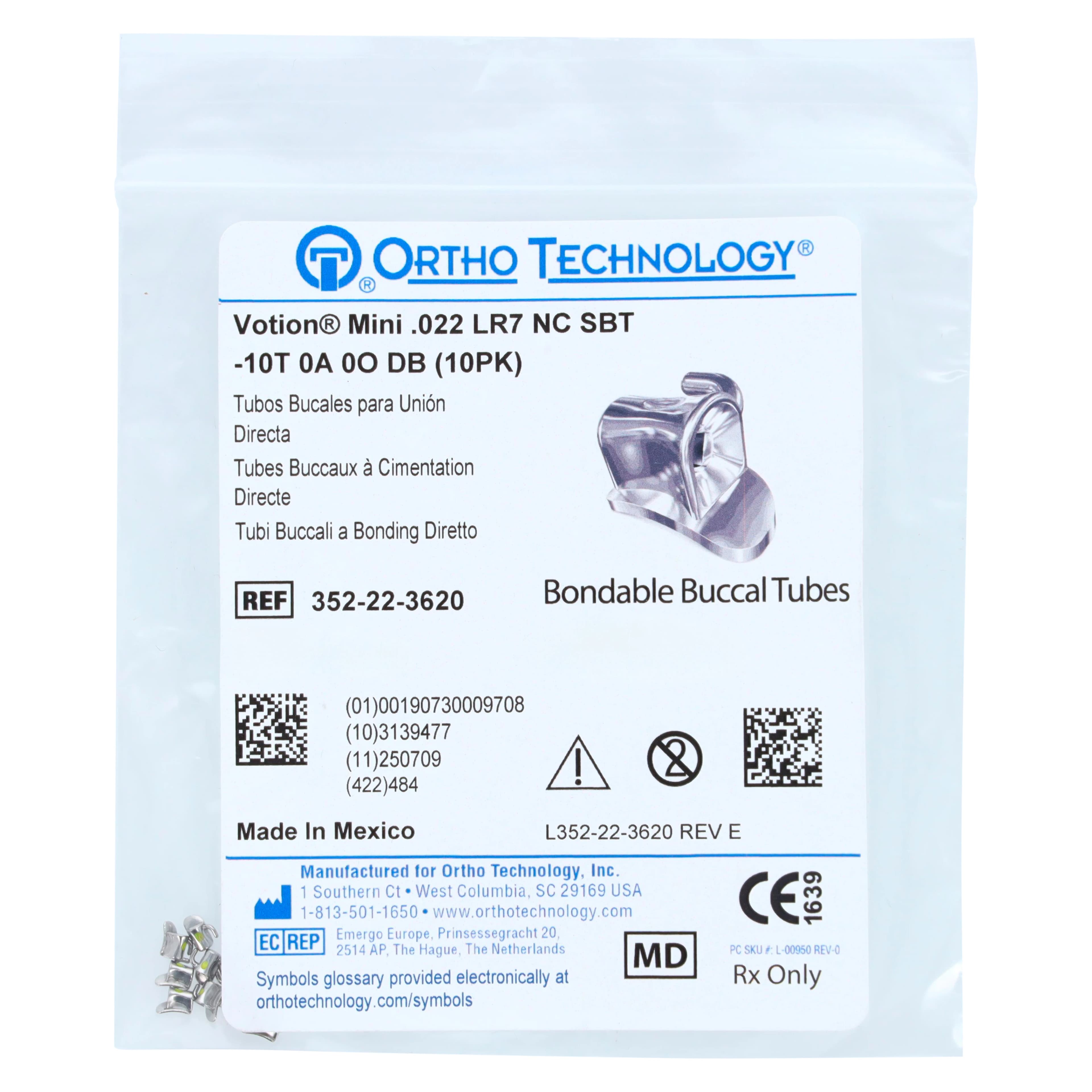 Votion MBT Mini Bondable Non-Convertible Buccal Tubes, 0.022 in, 2nd Lower Right Molar (LR7), 10/Box thumbnail 2