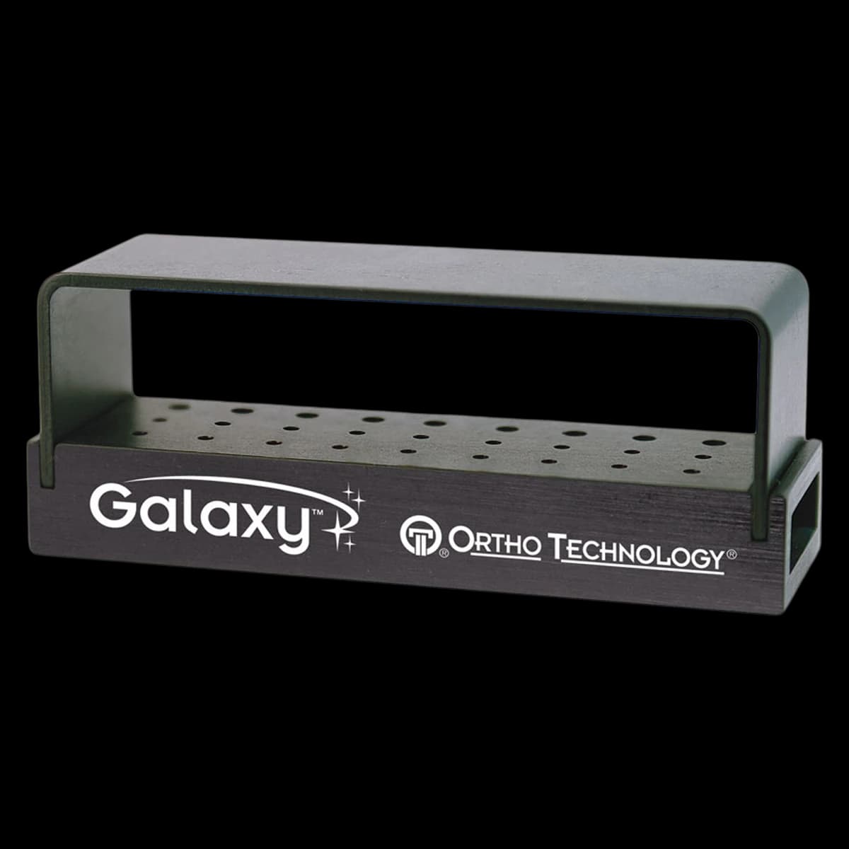 Galaxy High Speed Bur Block, Anodized Aluminum, 27 Hole, Black, Autoclavable, Each - High Speed Bur Block - Image 1