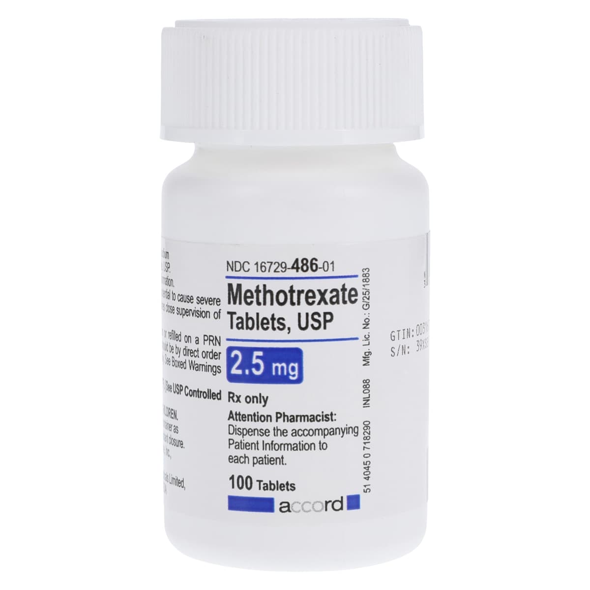 Methotrexate Sodium Tablets, 2.5mg, 100/Bottle - Methotrexate Sodium Tablets - Image 1