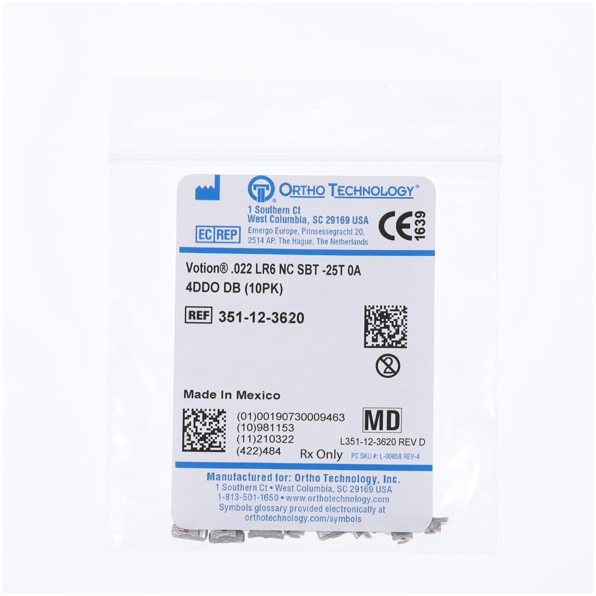 Votion Non-Convertible Buccal Tube, Roth 0.022 in, Lower Left 6, 10/Pkg, 351-12-3620 thumbnail 2