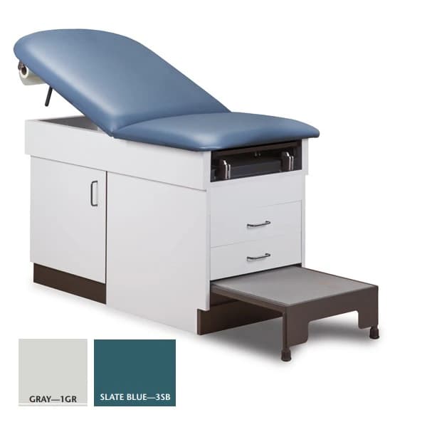Clinton Industries Family Practice Exam Table with Stool, Slate Blue, 400 lb Capacity - Table Fam Pract w/Stool SltBlu - Image 1