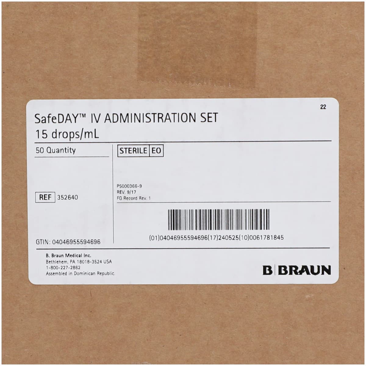 B. Braun SafeDAY IV Administration Set, 15 Drops, 112", Sterile, 50/Case thumbnail 4