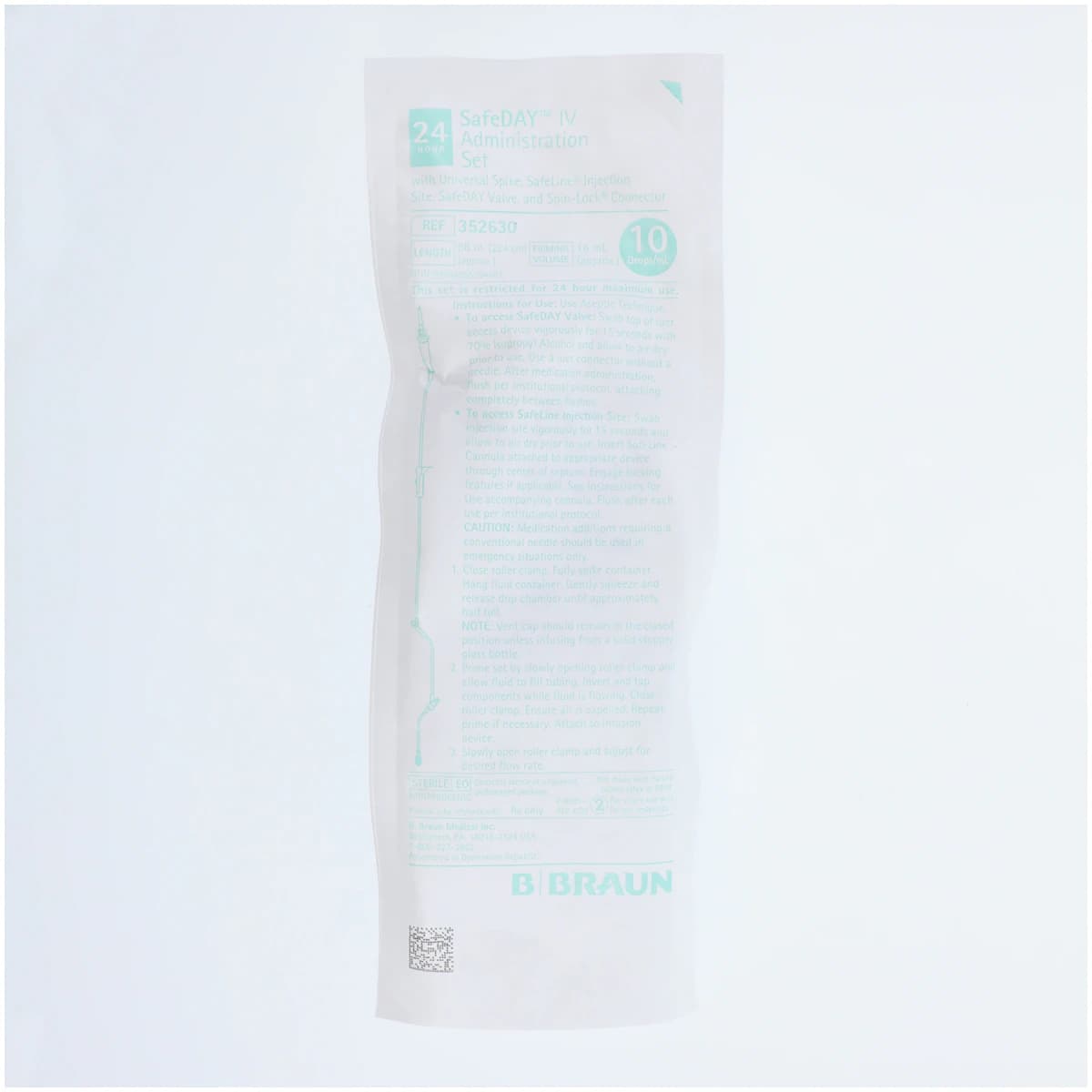 B. Braun IV Administration Set with SafeLine Split-Septum Injection Site and SafeDay Valve, 10 Drops/mL, 88"L, 50/Case thumbnail 2