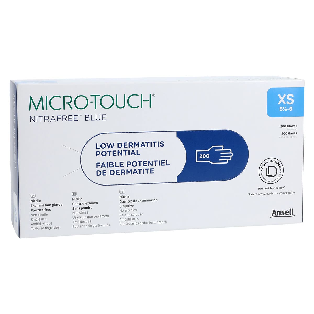 Micro-Touch® Nitrafree™ Nitrile Exam Gloves, Powder-Free, Non-Sterile, Extra Small, Berry Blue, 200/Box thumbnail 4