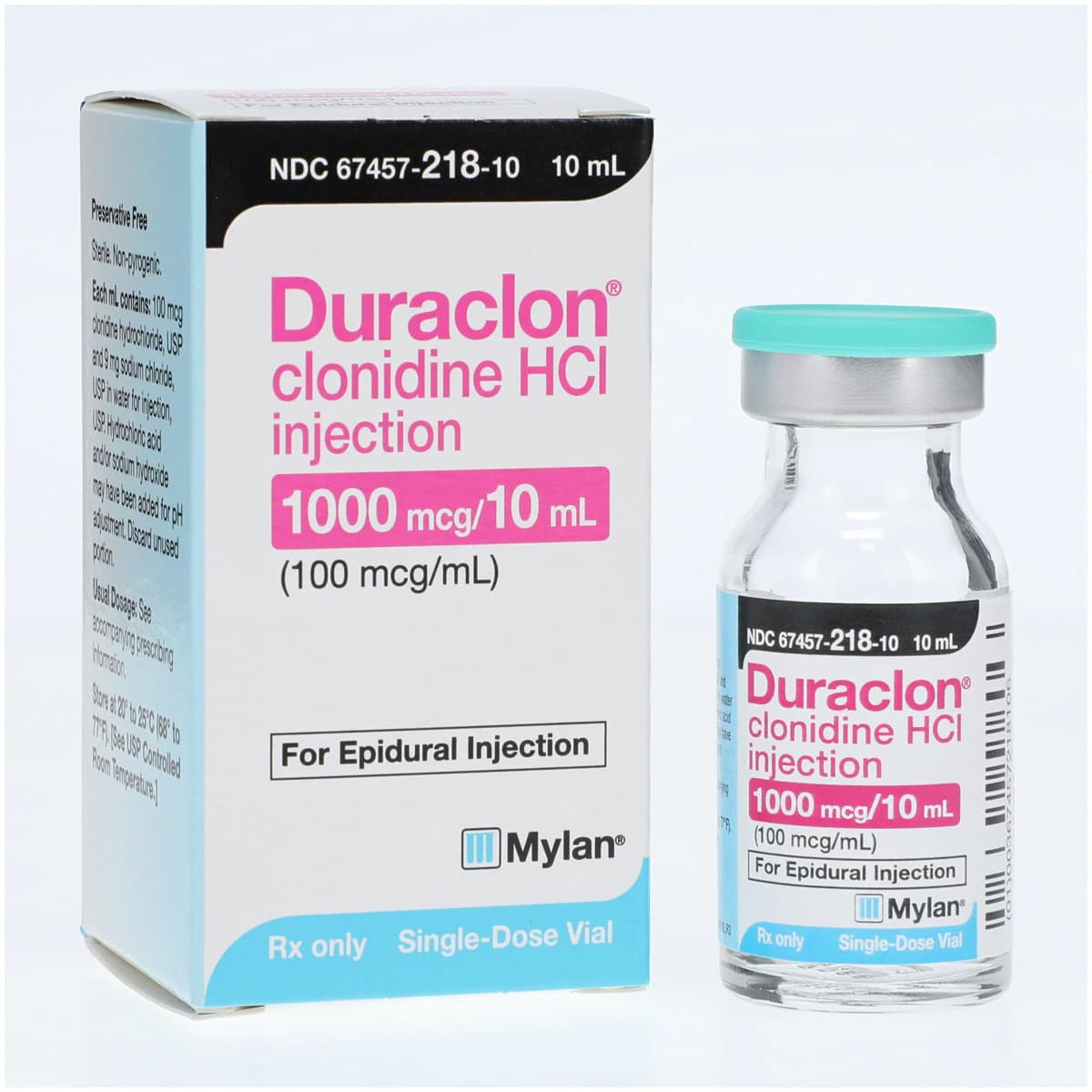 Duraclon (clonidine hydrochloride) Injection, 100 mcg/mL, 10 mL Single-Dose Vial - Duraclon Injectable SDV - Image 1