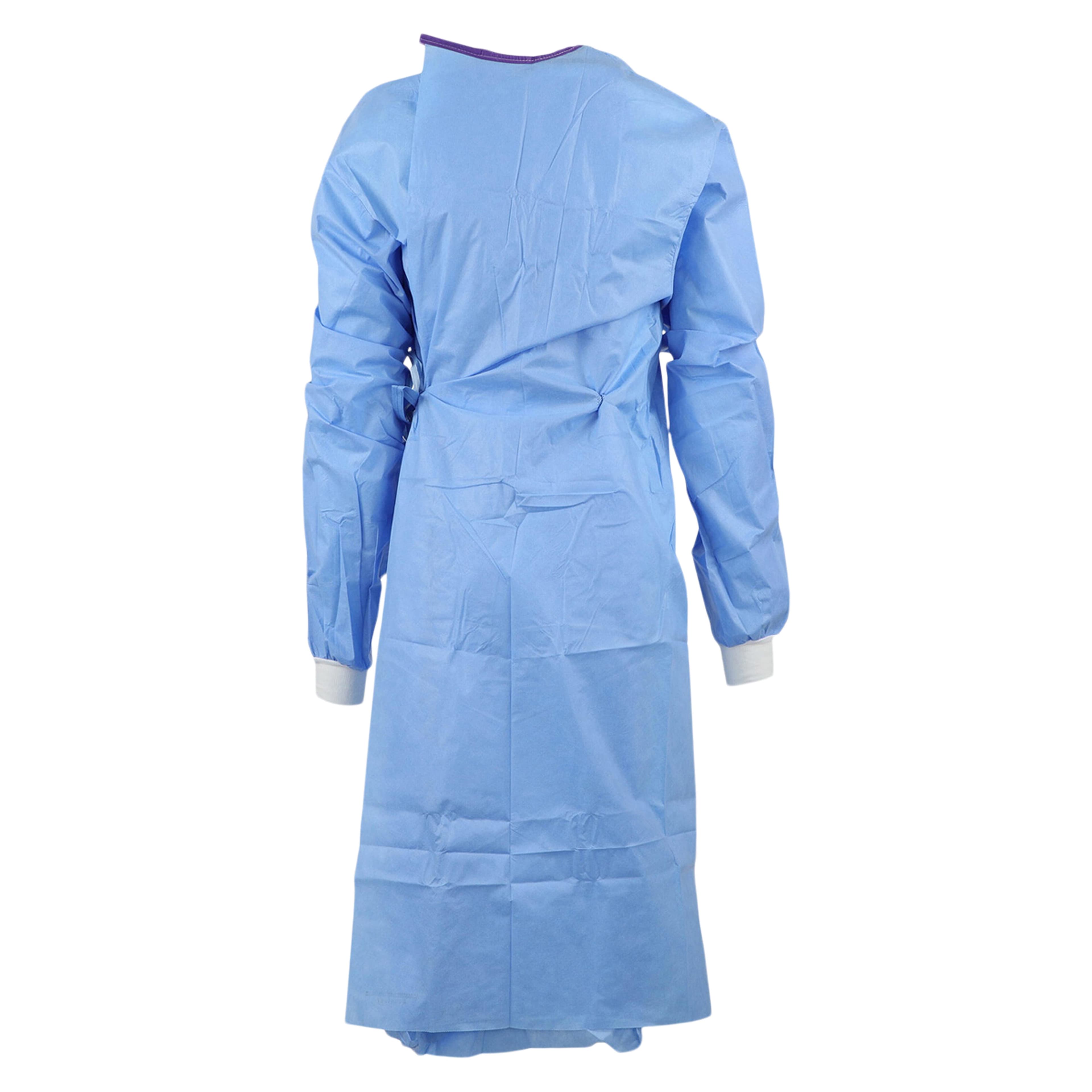 Medline Sirus Surgical Gown, AAMI Level 3, SMS Fabric, 3X-Large, Blue, Hook & Loop Closure, 18/Case thumbnail 3