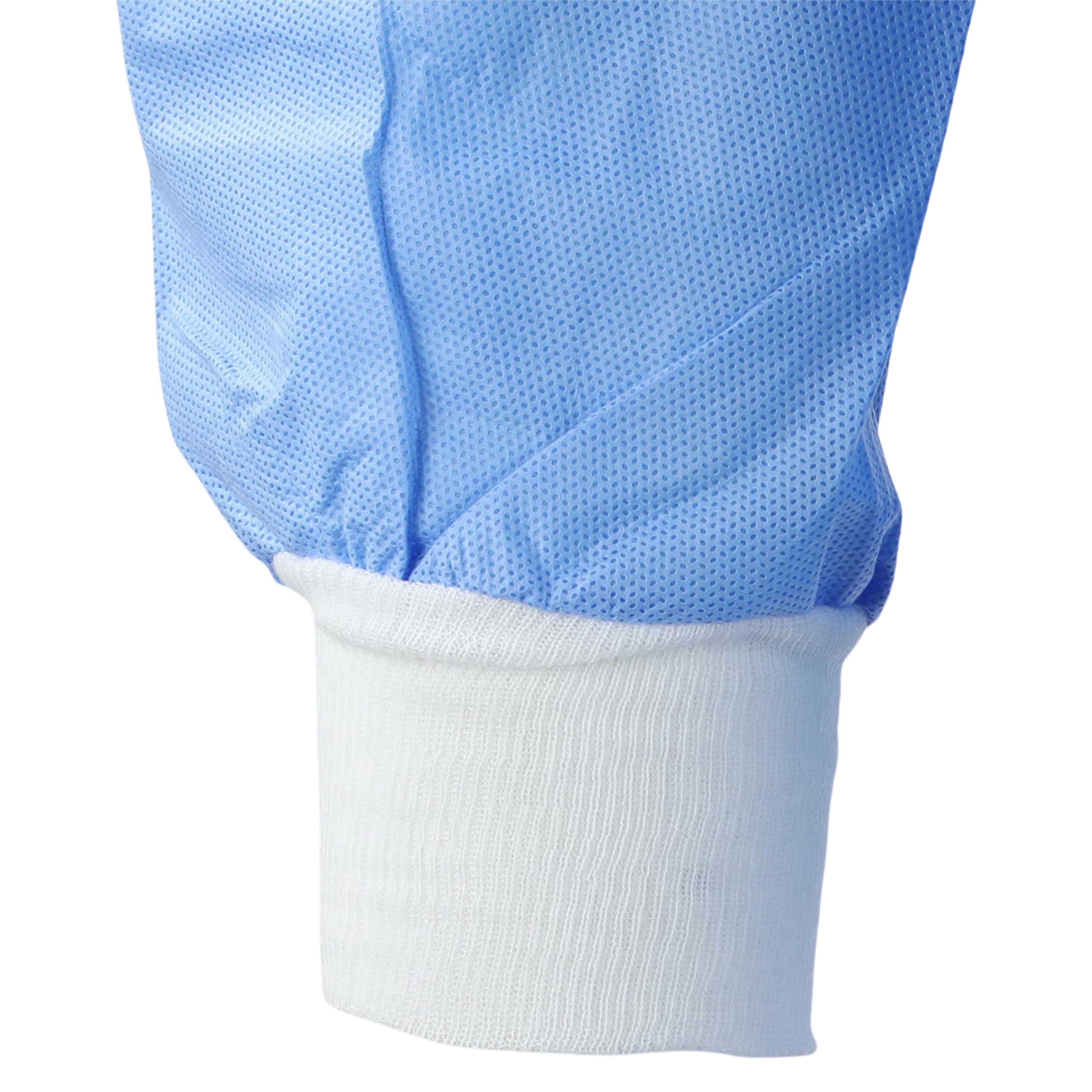 Medline Sirus Surgical Gown, AAMI Level 3, SMS Fabric, 3X-Large, Blue, Hook & Loop Closure, 18/Case thumbnail 4