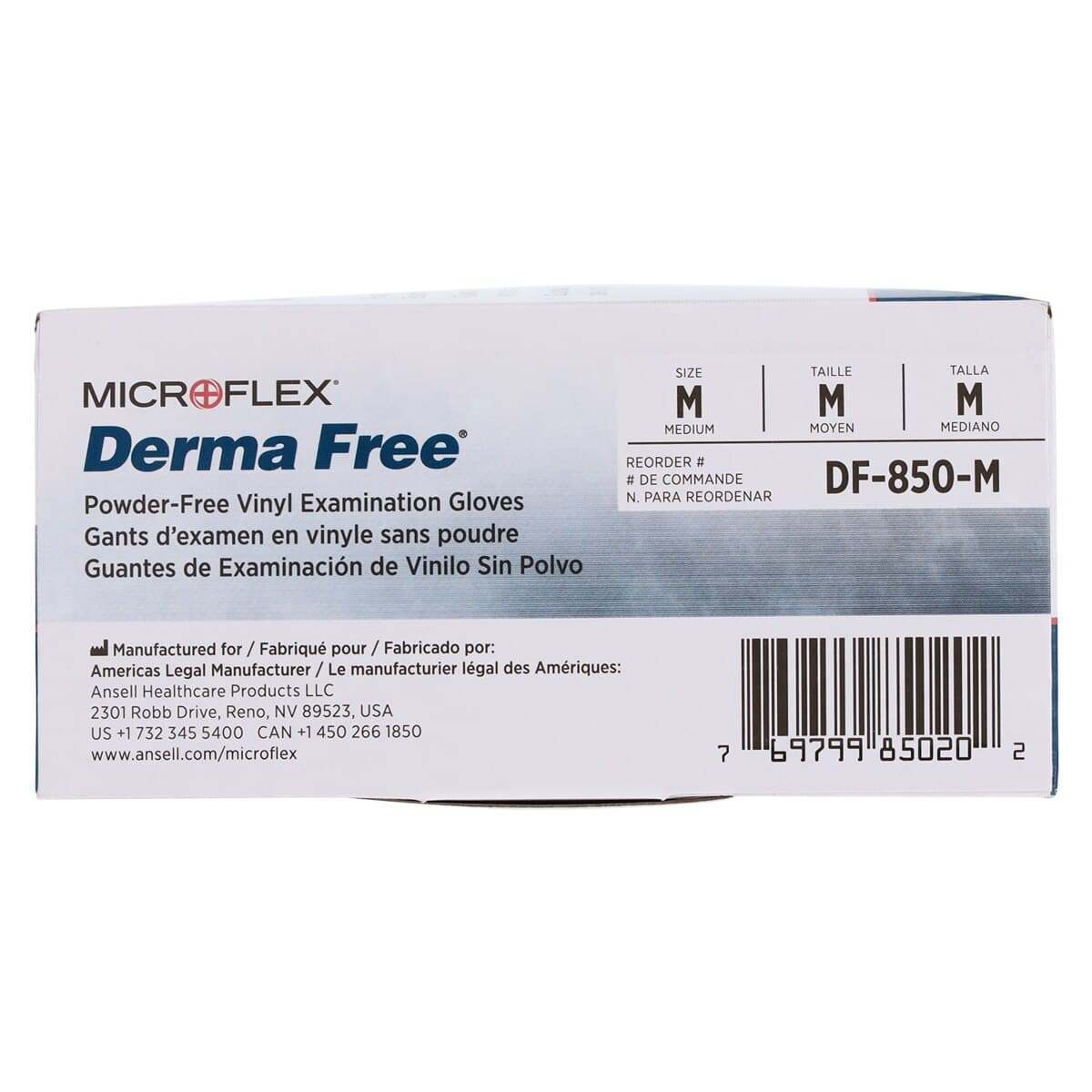 Microflex Derma Free Vinyl Exam Gloves, Powder-Free, Non-Sterile, Latex-Free, Medium, Clear, 100/Box, DF-850-M thumbnail 6