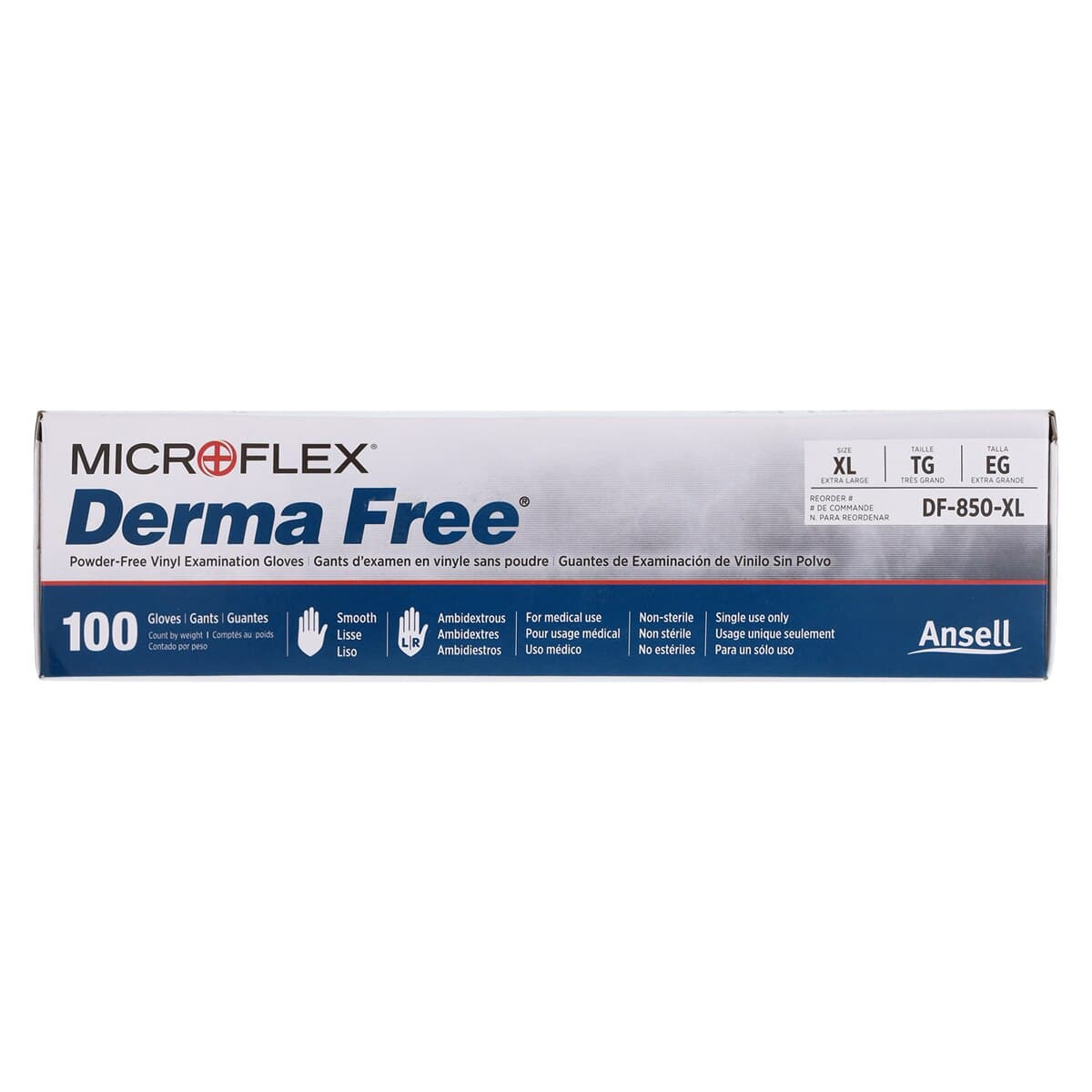 MICROFLEX Derma Free PF Vinyl Examination Gloves, Powder Free, Non-Sterile, X-Large, Clear, 100/Box thumbnail 5