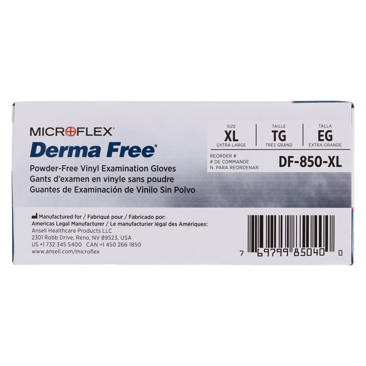 MICROFLEX Derma Free PF Vinyl Examination Gloves, Powder Free, Non-Sterile, X-Large, Clear, 100/Box thumbnail 6