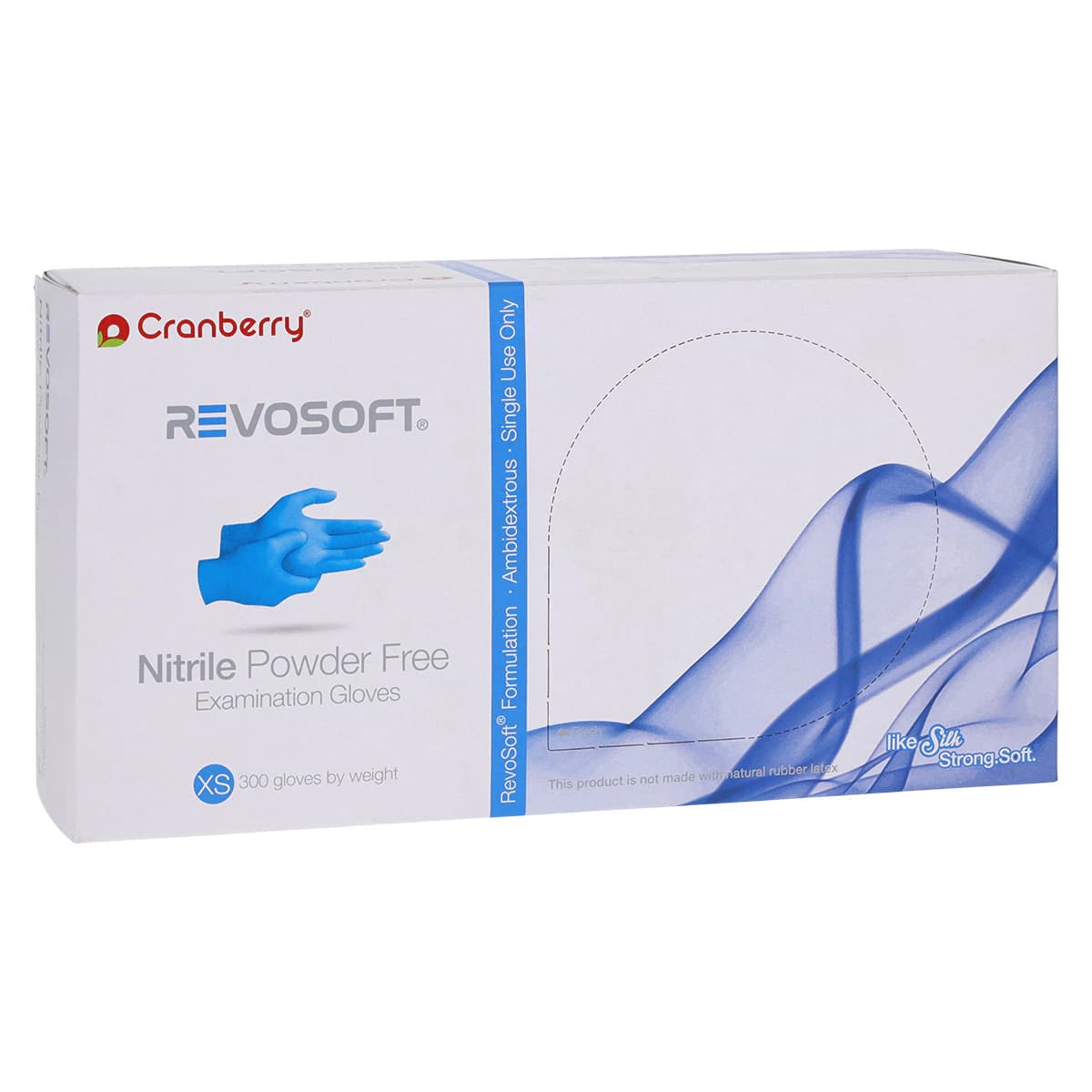 Cranberry RevoSoft Nitrile Exam Gloves, Powder Free, Non-Sterile, Extra Small, Blue, 300/Box, CR3275 thumbnail 4