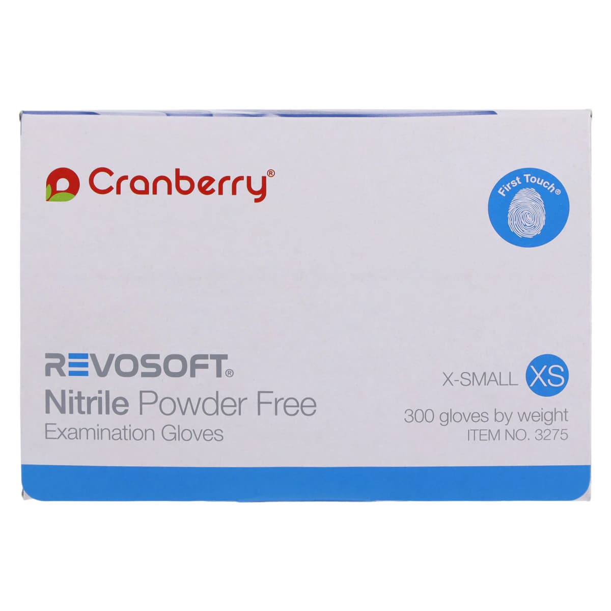 Cranberry RevoSoft Nitrile Exam Gloves, Powder Free, Non-Sterile, Extra Small, Blue, 300/Box, CR3275 thumbnail 8