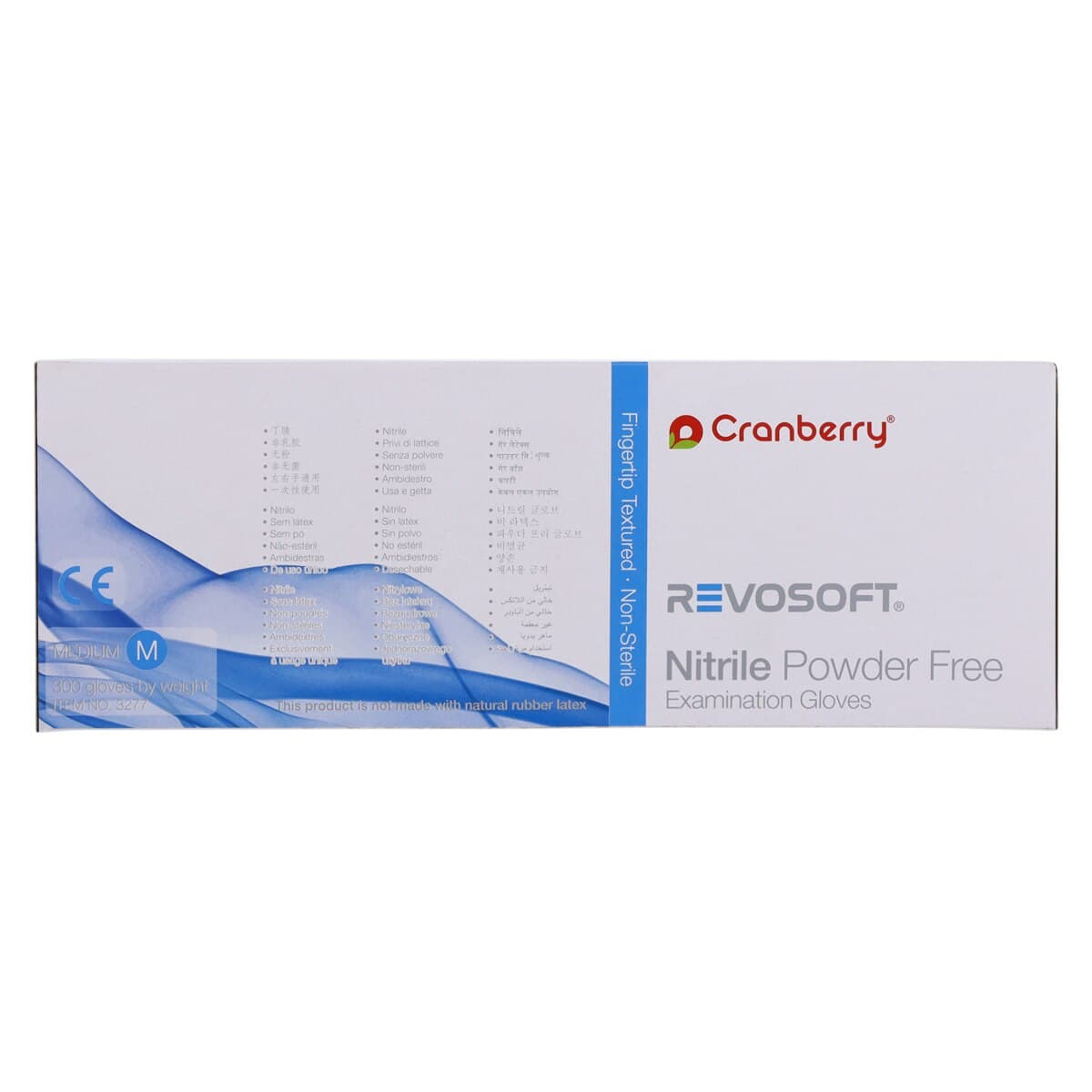 Cranberry RevoSoft Nitrile Exam Gloves, Powder Free, Latex Free, Fingertip Textured, Medium, Blue, 300/Box, CR3277 thumbnail 5