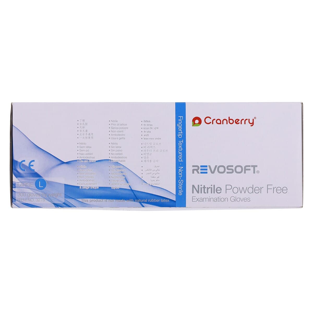 Cranberry RevoSoft Nitrile Exam Gloves, Powder Free, Latex Free, Non-Sterile, Large, Blue, Fingertip Textured, 300/Box, CR3278 thumbnail 5