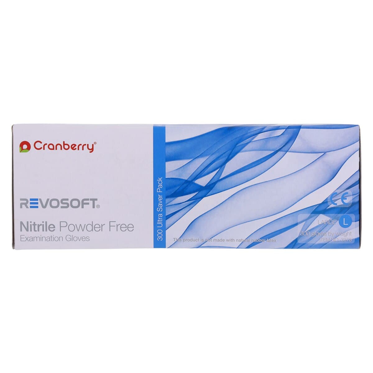 Cranberry RevoSoft Nitrile Exam Gloves, Powder Free, Latex Free, Non-Sterile, Large, Blue, Fingertip Textured, 300/Box, CR3278 thumbnail 6