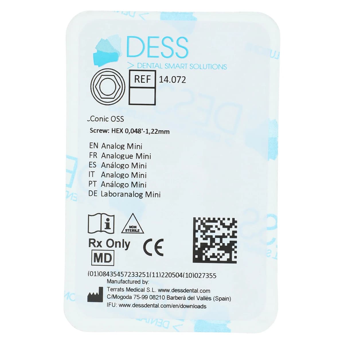 DESS Analog Osstem TS Mini - Conic OSS, Non-Anodized, Each - Analog M Osstem Mini - Image 1