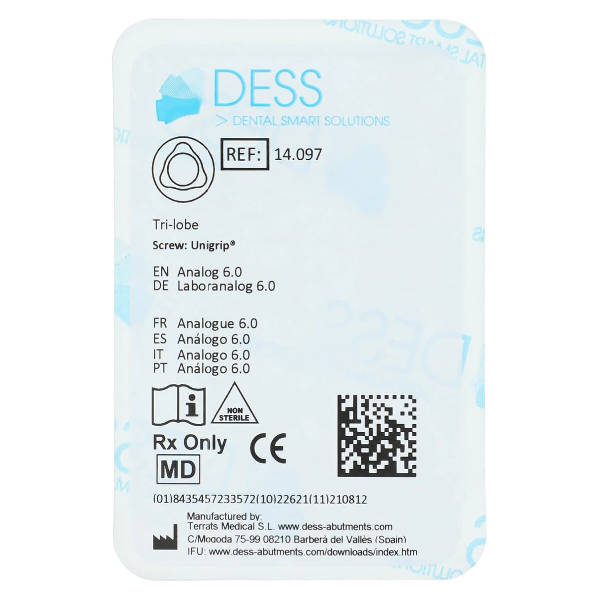 DESS Analog Replace 6.0 - Trilobe Anodized Green (Nobel Replace Compatible) - Analog M NBRpl 6.0 - Image 1