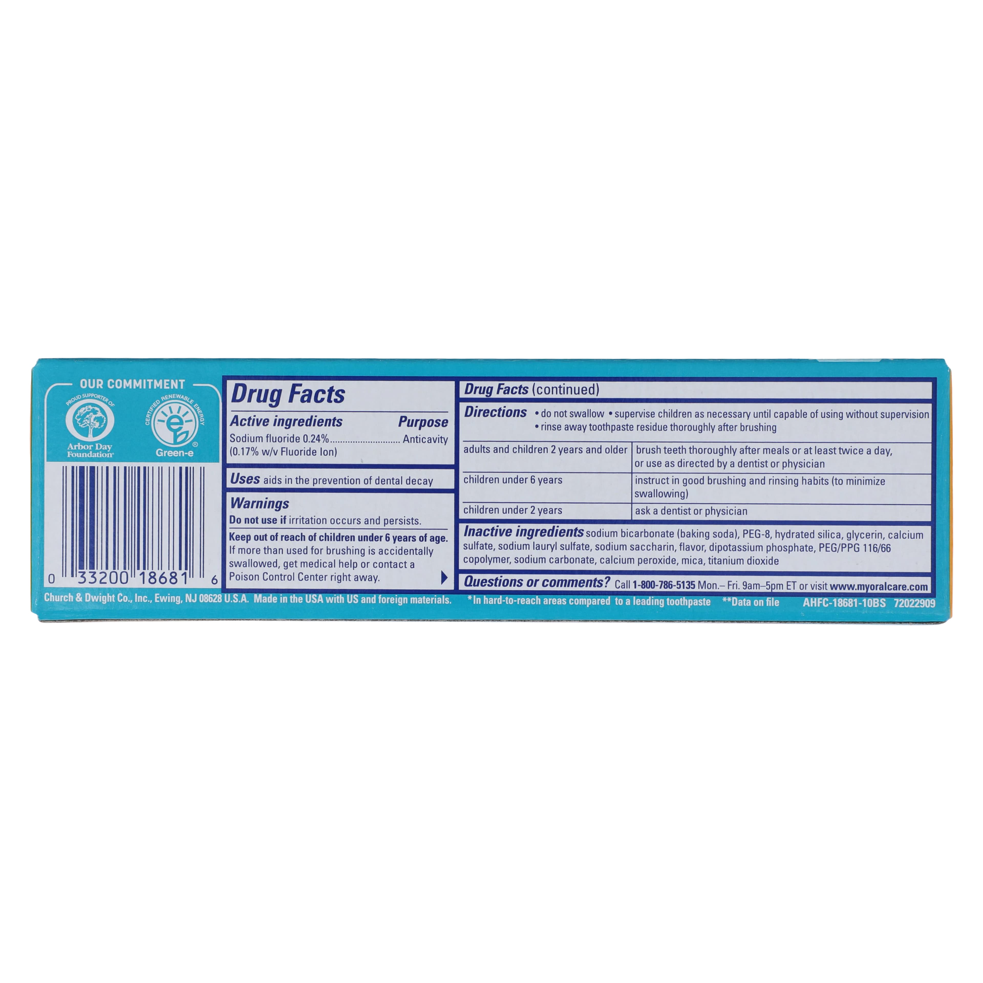 Arm & Hammer Enamel Defense Whitening Toothpaste, 2-5 Years, Crisp Mint, 4.3 oz, 12/Case thumbnail 6