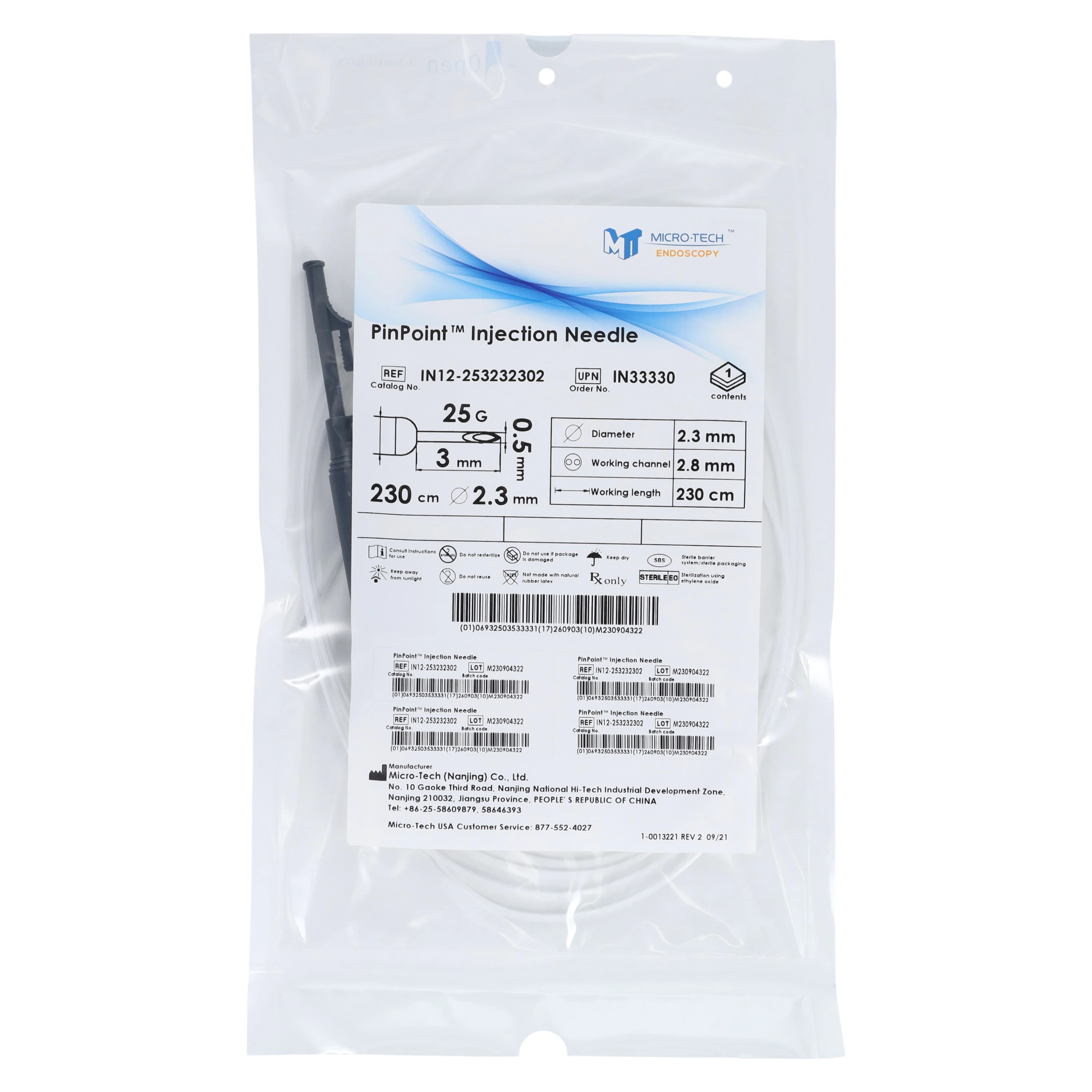 Micro-Tech Endoscopy PinPoint Injection Needle, 25 Gauge, 230 cm, 10/Box - PinPoint Injection Needle - Image 1