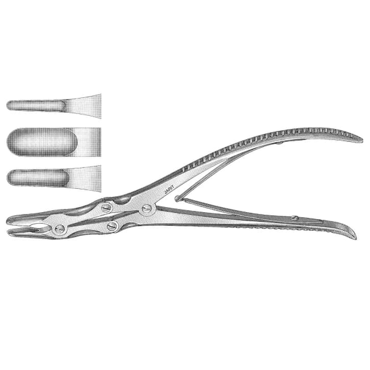Jarit Leksell Bone Cutting Rongeur, 8mm Bite, Curved, 9-1/4" Stainless Steel - Rongeur Leksell 8mm Bite Curve - Image 1