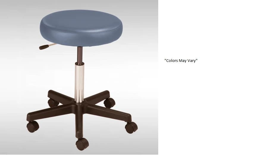 Med Technology Industries Exam Stool, Pneumatic, No Back, Articulating, 300 lb Capacity, Black with Wood Trim, Ultra Arc - Stool Exam Pneu No Back Artic - Image 1