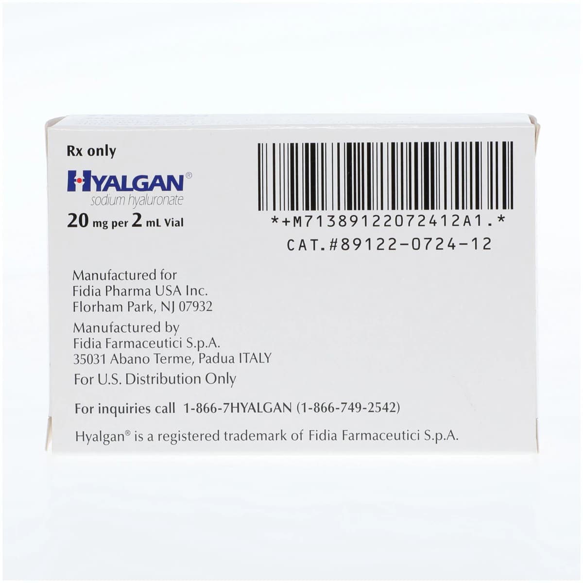 Hyalgan (sodium hyaluronate) Injection 10 mg/mL, Single-Dose Vial, 2 mL thumbnail 5