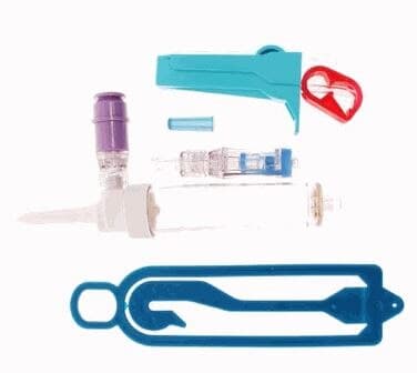 ICU Medical ChemoLock Administration Set, 20 Drops/mL, Priming Volume 3.3 mL, Integrated Red with Hanger, 50/Case - Set Administration 3.3mL - Image 1