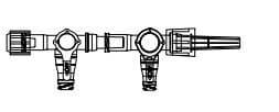 NanoClave 4-Way Stopcock Manifold, Rotating Luer, 2 Gang, 50/Case - Manifold 4-Way Stopcock 2Gang - Image 1