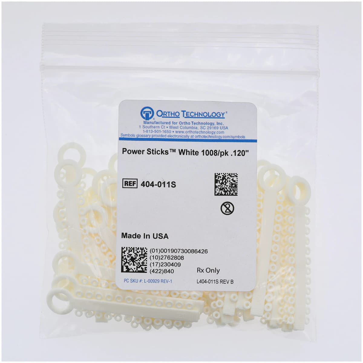 Power Sticks Ligature Ties Elastomeric, 0.120", Latex-Free, White, 42 Sticks of 24 Ties/Pk thumbnail 2