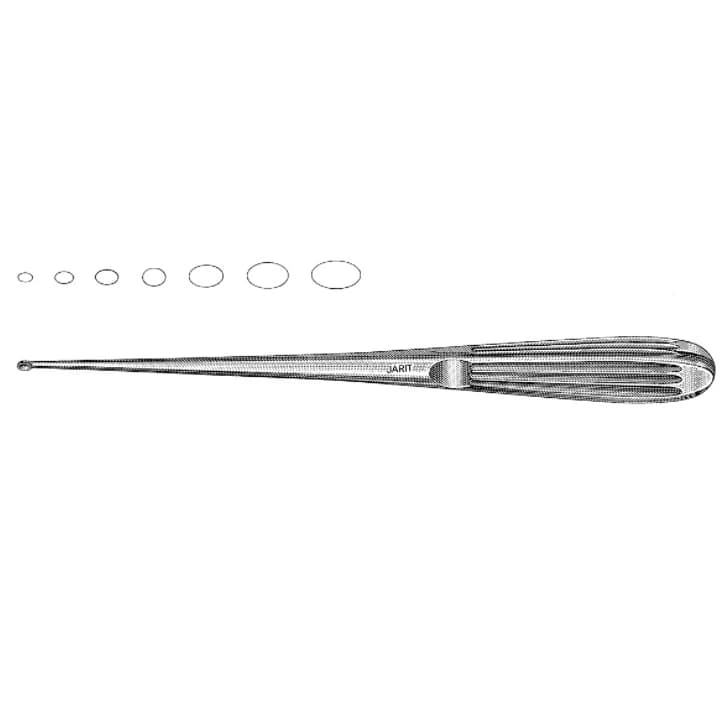 Jarit Lempert Ear Curette, Size 0, 7-3/4" Stainless Steel, Reusable - Curette Ear Lempert Sz 0 - Image 1