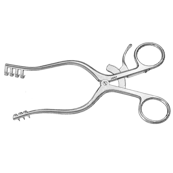 Jarit Weitlaner Surgical Retractor, 3x4 Teeth, 4-1/2" Stainless Steel, Reusable - Retractor Weitlaner 3x4 Teeth - Image 1