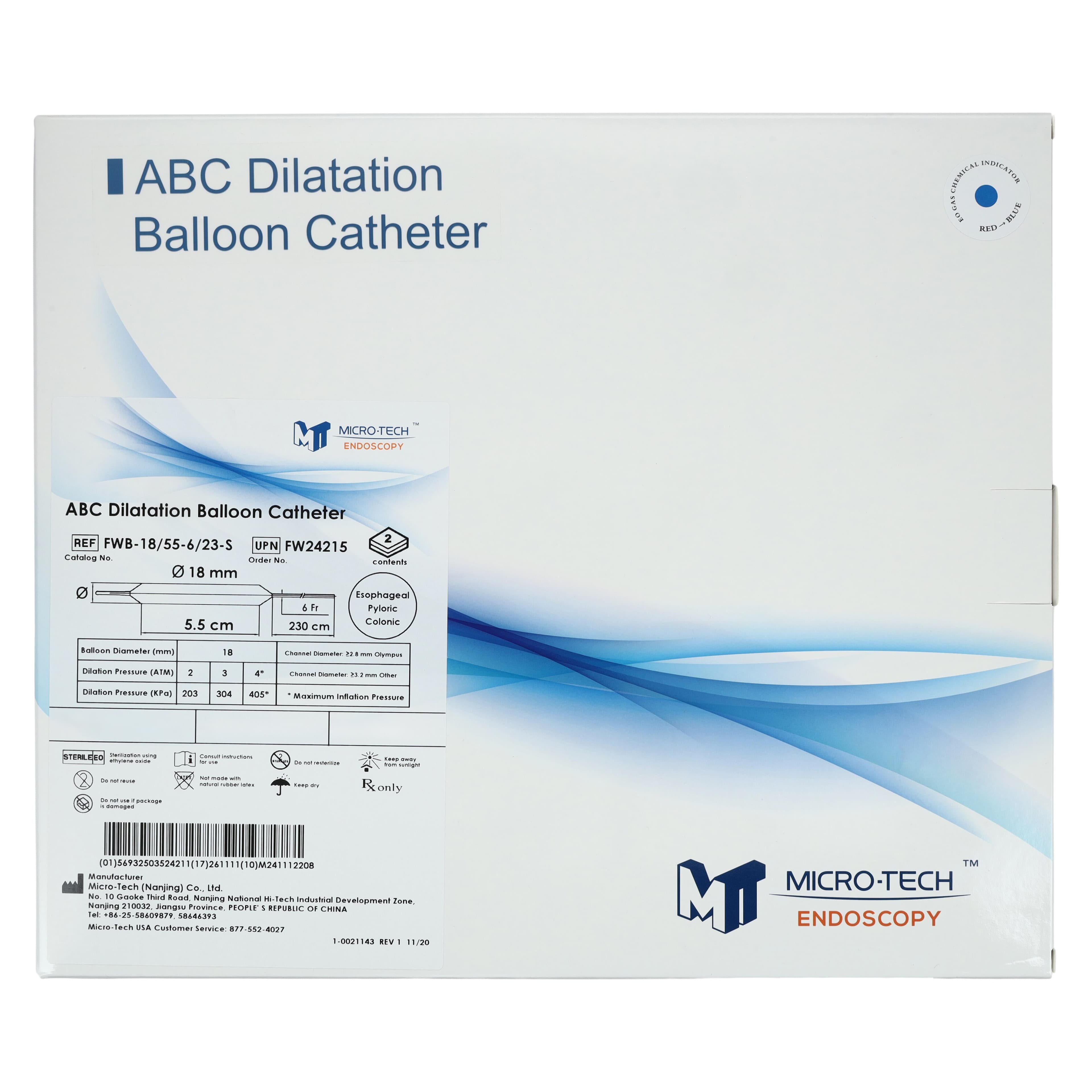 Micro-Tech Endoscopy Single Stage Colon Dilation Balloon, 18mm, 230cm, 2/Box thumbnail 5