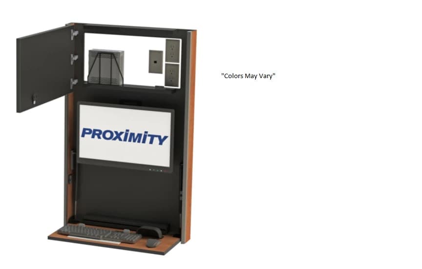 Proximity Systems Embrace Wall-Mount Computer Workstation, 4" Deep - Workstation Cmptr Wall Portico - Image 1