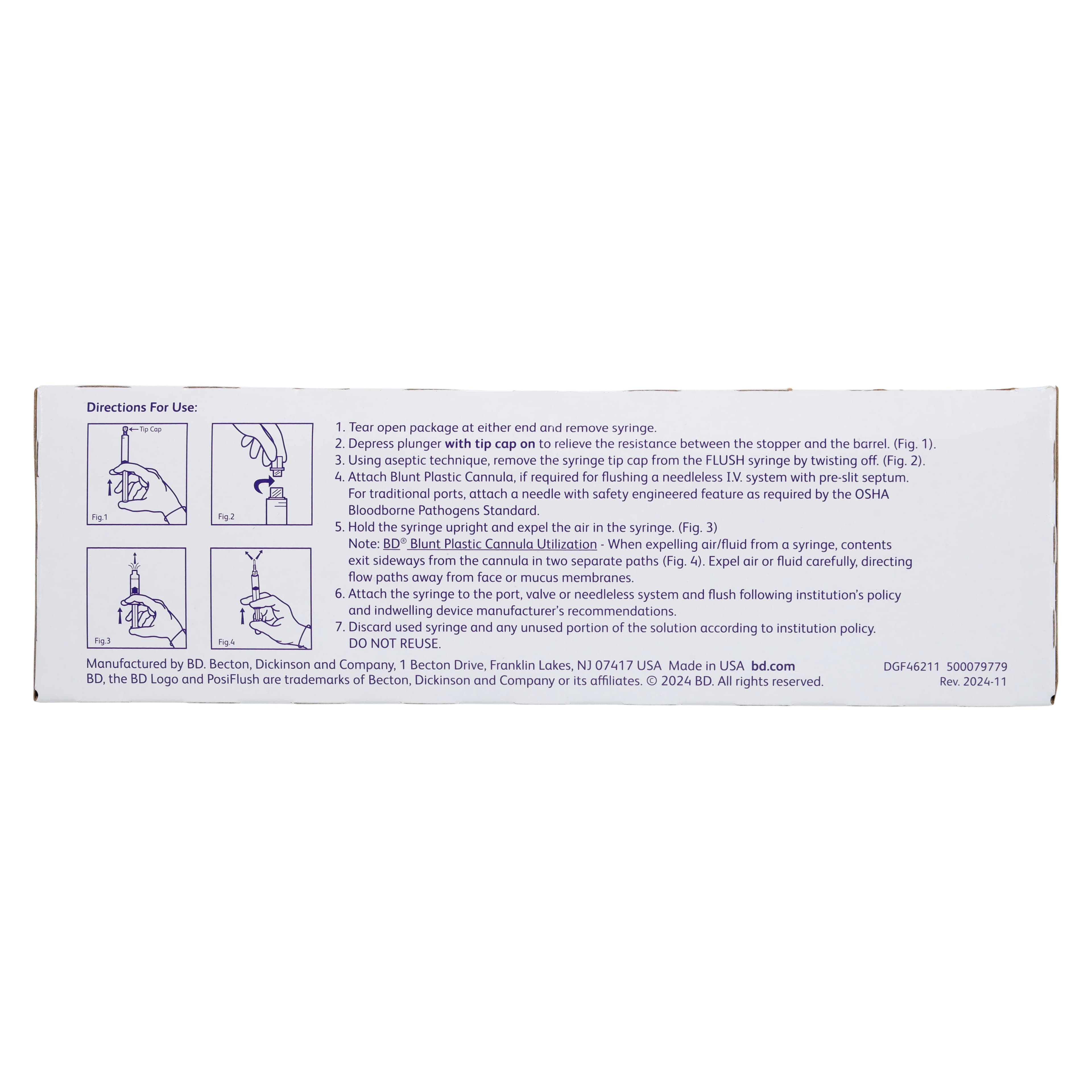 BD PosiFlush Prefilled Normal Saline Syringe, 10 mL, Standard Plunger Rod, 480/Case thumbnail 3