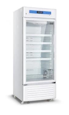 Aegis Scientific Glacier Series Medical Refrigerator, 11.12 Cu Ft, Glass Door, 1 to 8C, Auto Defrost - Fridge Upright 2-6C 5 Shelv - Image 1